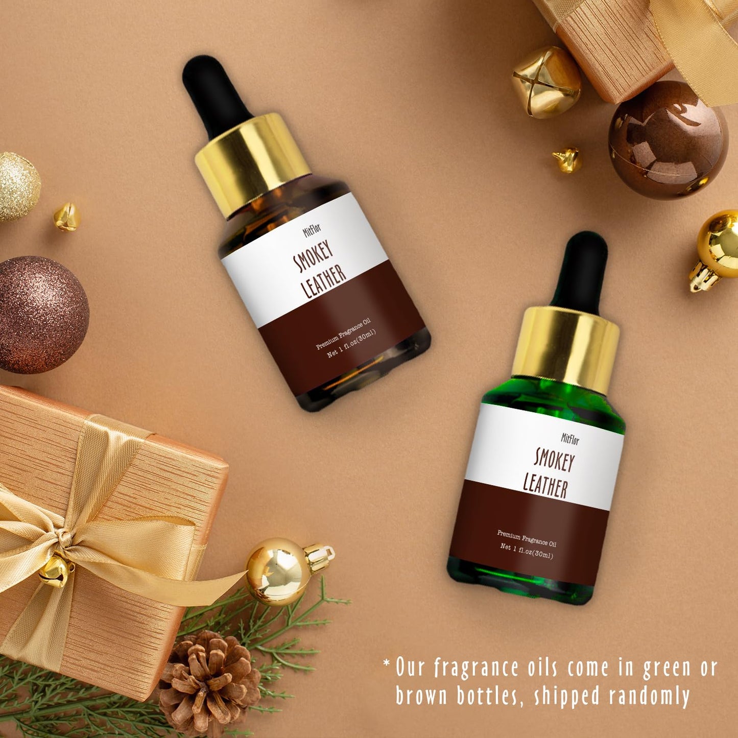 Smokey Leather Fragrance Oil, MitFlor Single Scented Essential Oil for Diffuser, Premium Grade Fragrance Oil for Soap & Candle Making, Men & Woody Scent for Home Fragrance, 30ml - Medaid International