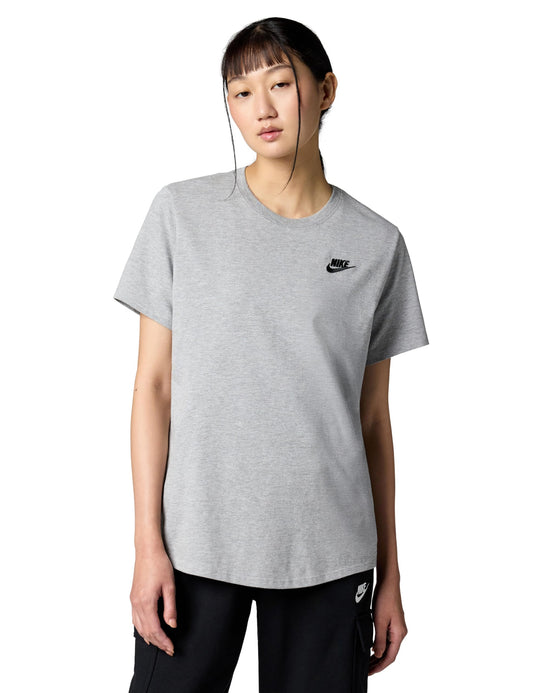 Nike Women's Sportswear Club Essentials T-Shirt, Dark Grey Heather/Black, X-Small - Medaid International