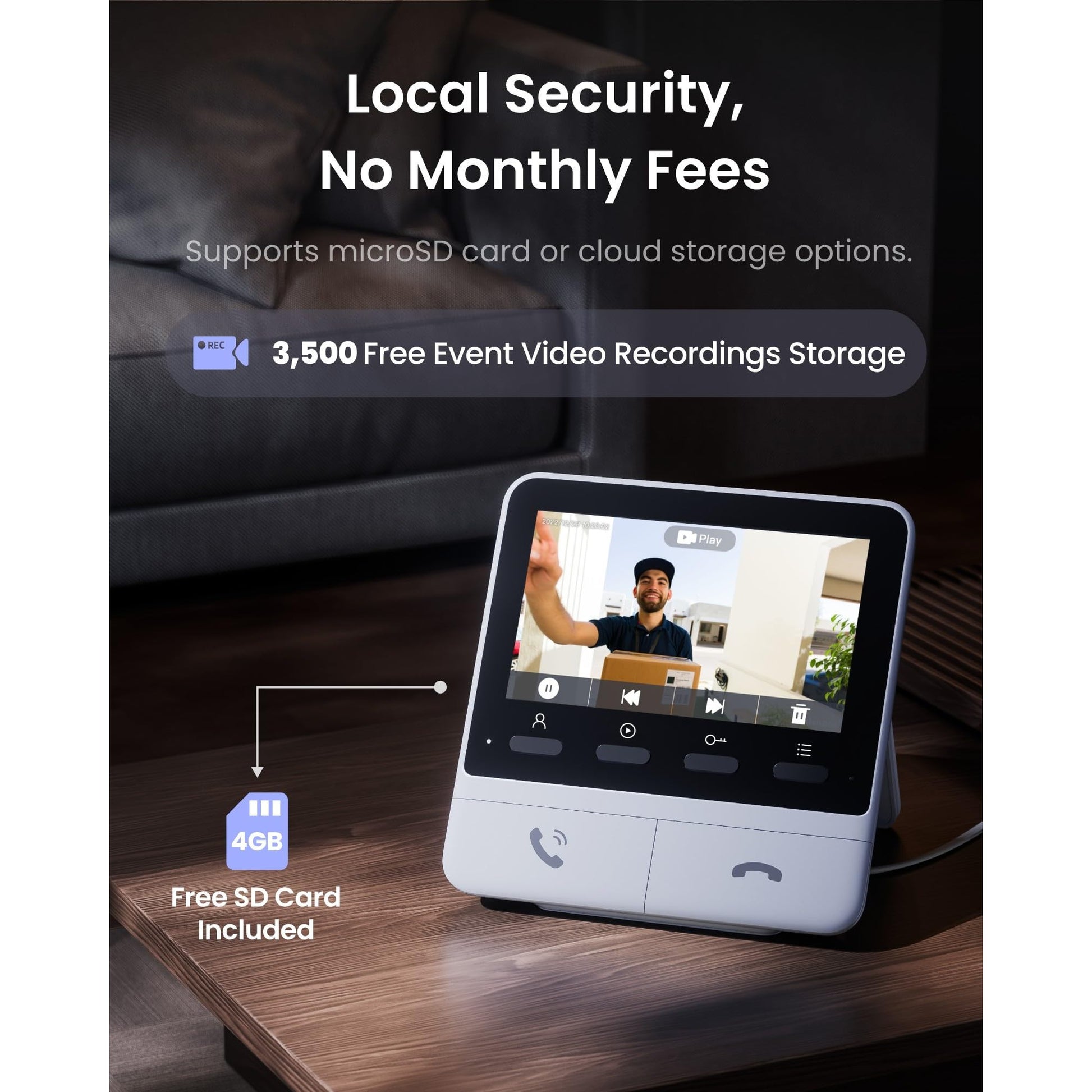 SwitchBot Video Doorbell Camera Wireless with Monitor, No Subscription, 4.3 Inch Screen, Battery Powered, Head-to-Toe View, 2K FHD, 2-Way Audio, Motion Detection, Works with Alexa/Goole/Home Assistant - Medaid International