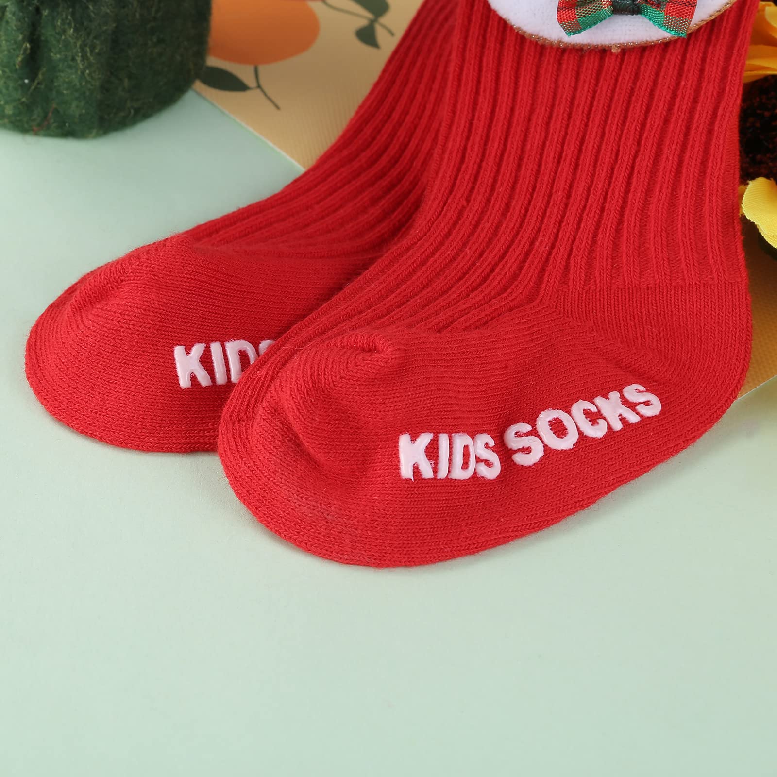 SISEY Christmas Socks for Kids Unisex Baby Toddler Kids Knitted Cotton Socks Winter Fun Socks Children Xmas Gift (Elk,2-4 T), 2-4T - Medaid International