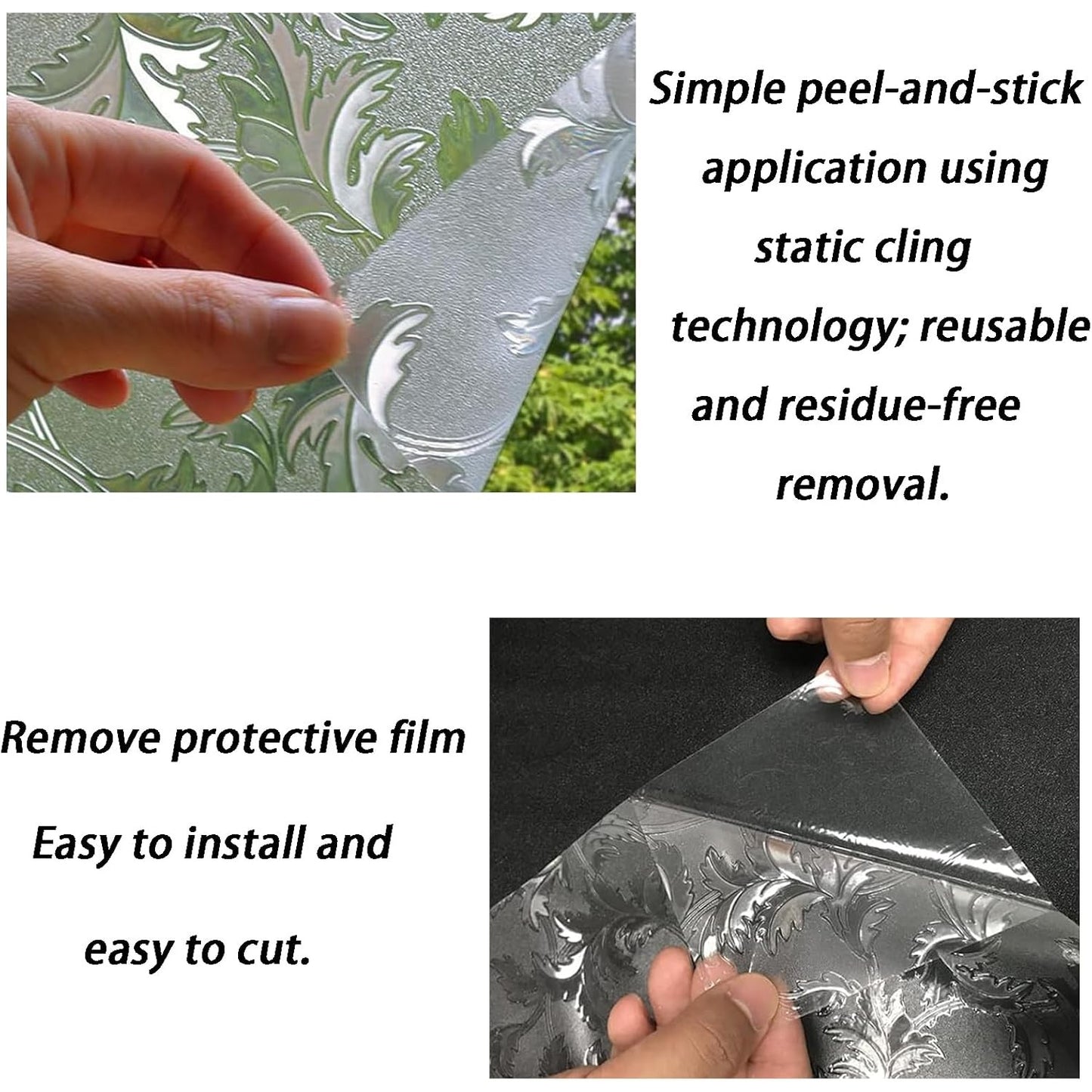 Frosted Stained Glass Window Film | Decorative PVC Privacy Cling | Non-Adhesive Static Design | Easy Installation | Enhance Home Décor | Size: 60 x 200cm - Medaid International