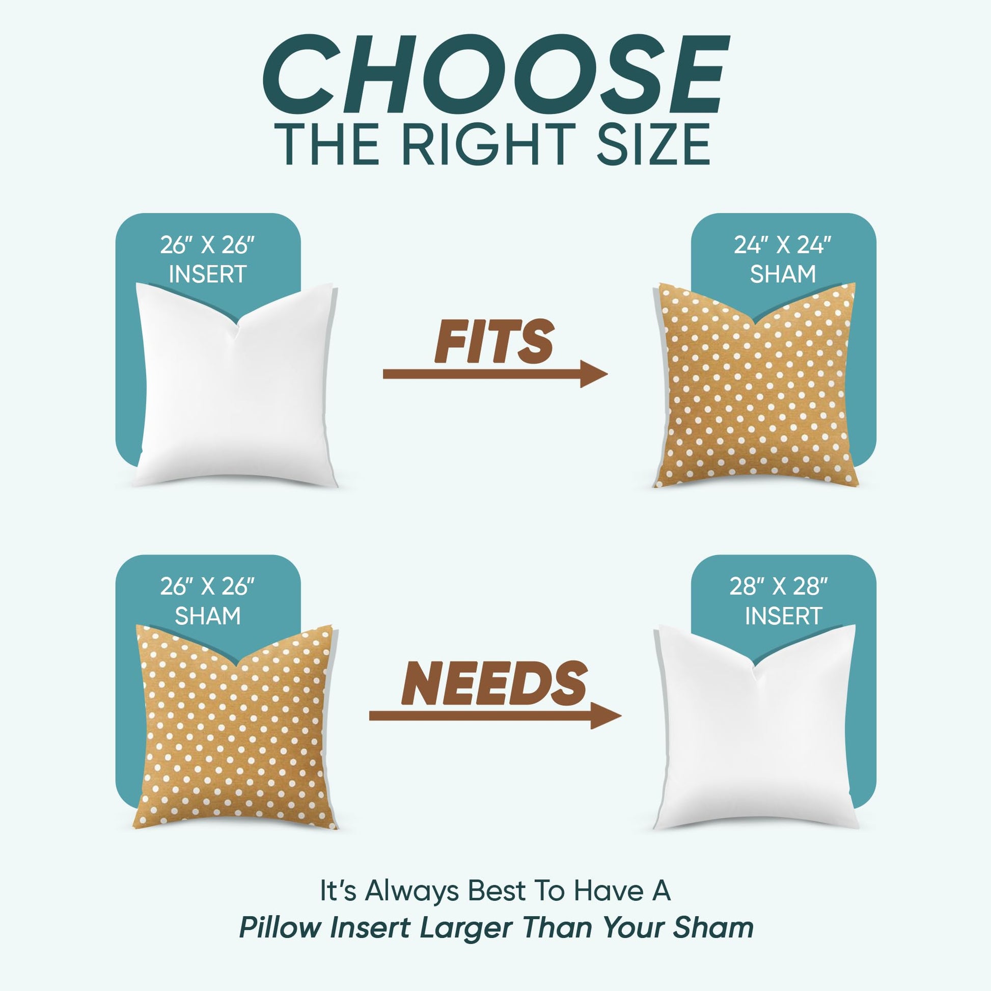 Pillowflex Synthetic Down Pillow Insert - 26x26 Down Alternative, Ultra Soft Large Square European Throw Pillow, Couch Euro Sham, Bed - 1 Decorative Form - Medaid International