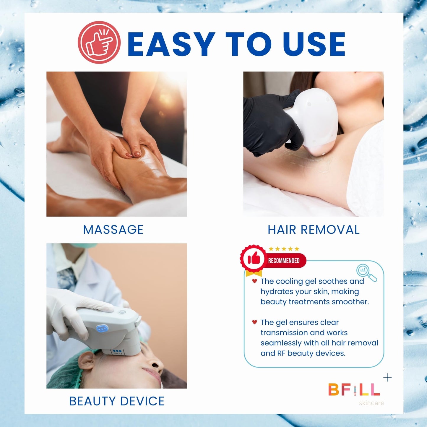 Cooling Gel/Coupling Gel for use with Laser Hair Removal Device (Meko Clinic Brand) 17.63 Oz. - Medaid International