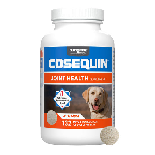 Nutramax Cosequin for Dogs Joint Health Supplement, Contains Glucosamine for Dogs, Plus Chondroitin and MSM, Supports Healthy Joints, For All Breeds and Sizes, Chewable Tablets, 132 Count - Medaid International