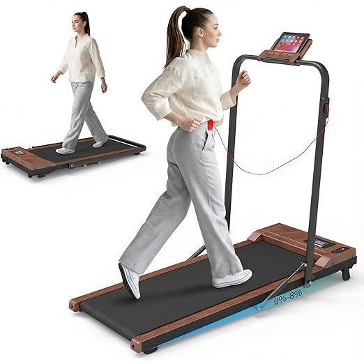 FITMIND Walking Pad with Incline,Under Desk Treadmills with Handle Bar 1-10KM/H for Home & Office Small Spaces 2.5HP Portable Walking Pad with Remote Control,LED (Handrail)