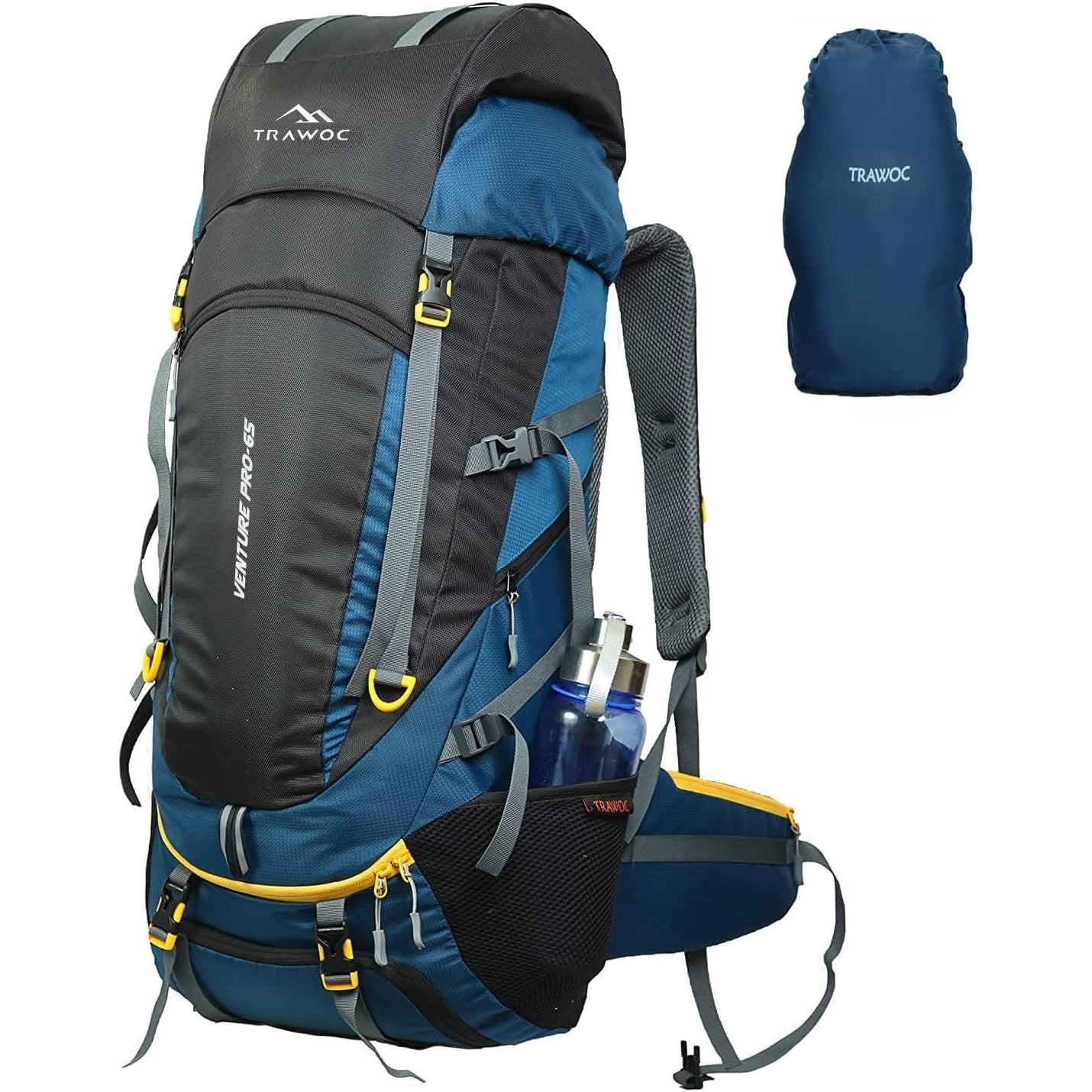 TRAWOC VENTURE PRO 65 Liter Internal Frame Camping Trekking Hiking Bac Medaid