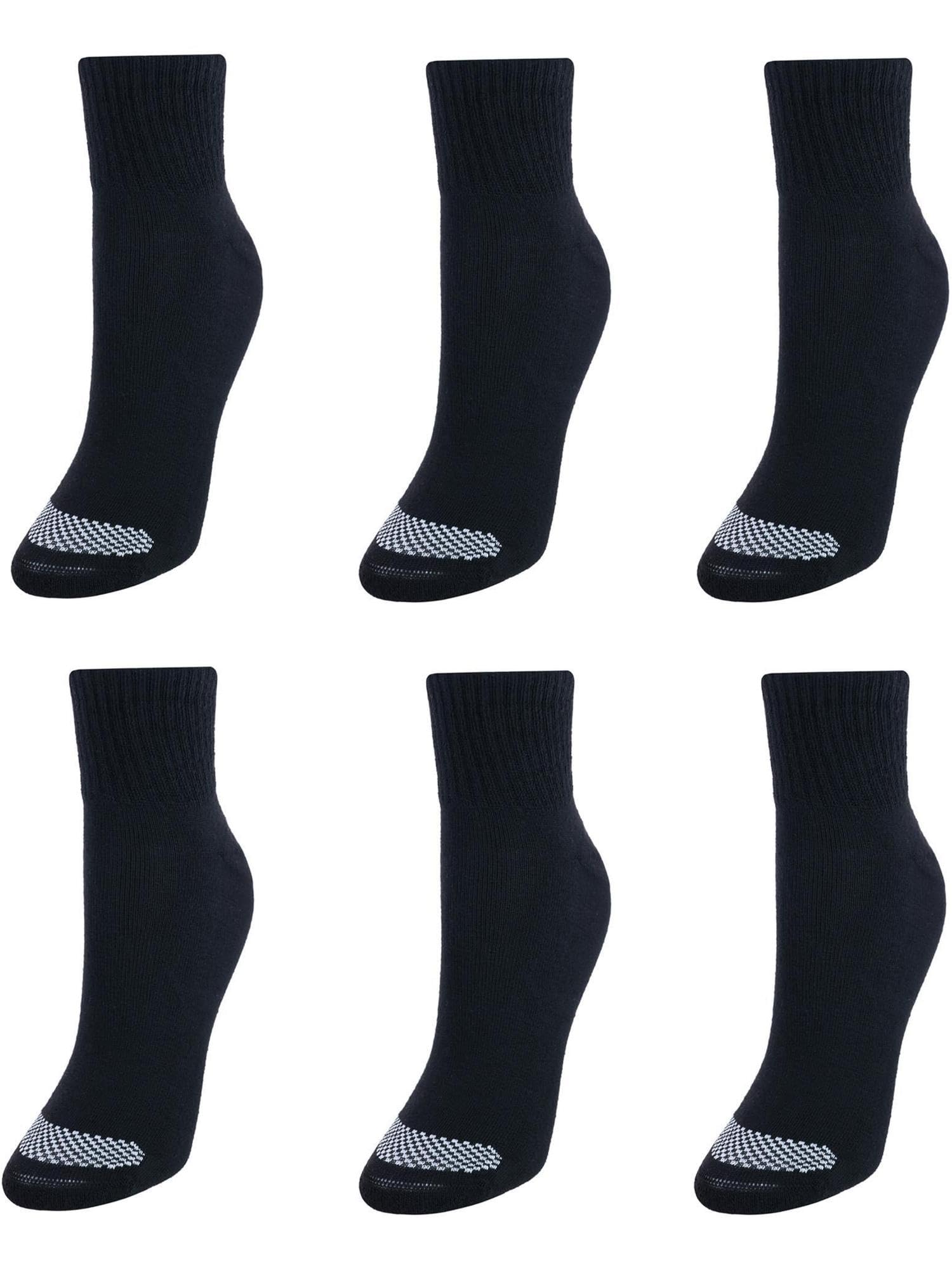 Hanes womens Cool Comfort Toe Support Ankle Socks, 6-pair Pack Casual Sock, Black/White Vent, 8-12-Aug US - Medaid International