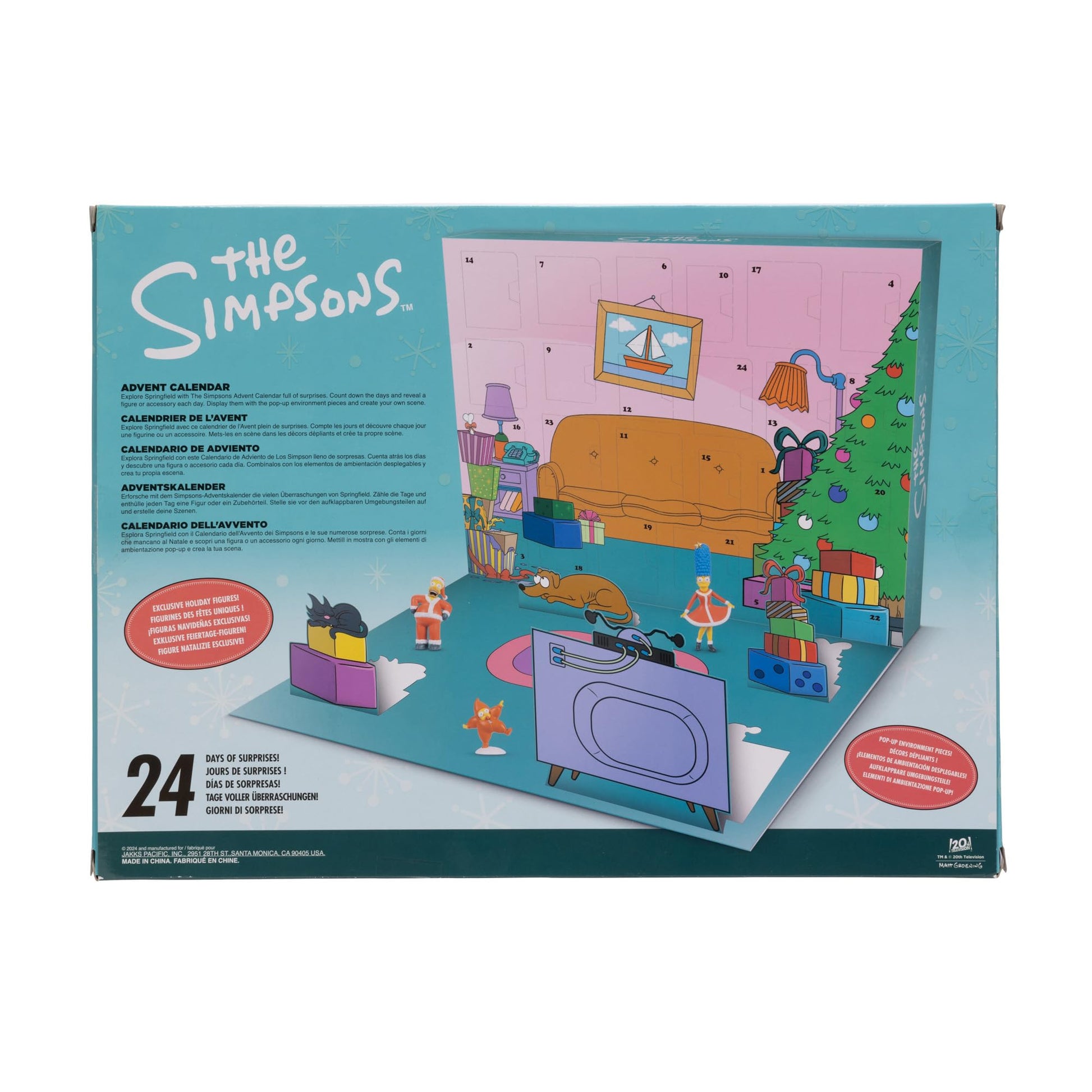 Disney The Simpsons Advent Calendar Christmas Holiday - 24 Days of Surprises with Mystery Characters and Accessories! Approximately 1.5” Inch Scale Action Figures - Medaid International
