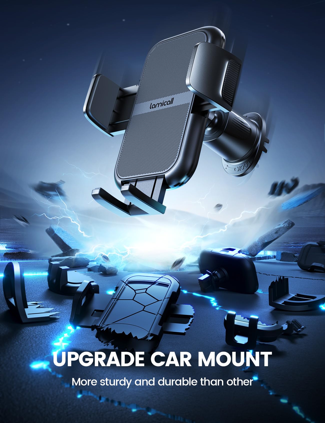 Lamicall 2025 Wider Clamp & Metal Hook Car Phone Holder Vent [Thick Cases Friendly] Phone Holders for Your Car Mount Automobile Hands Free Cradle Air Vent for iPhone 17 16 15 14 13 Pro Max Smartphone - Medaid International