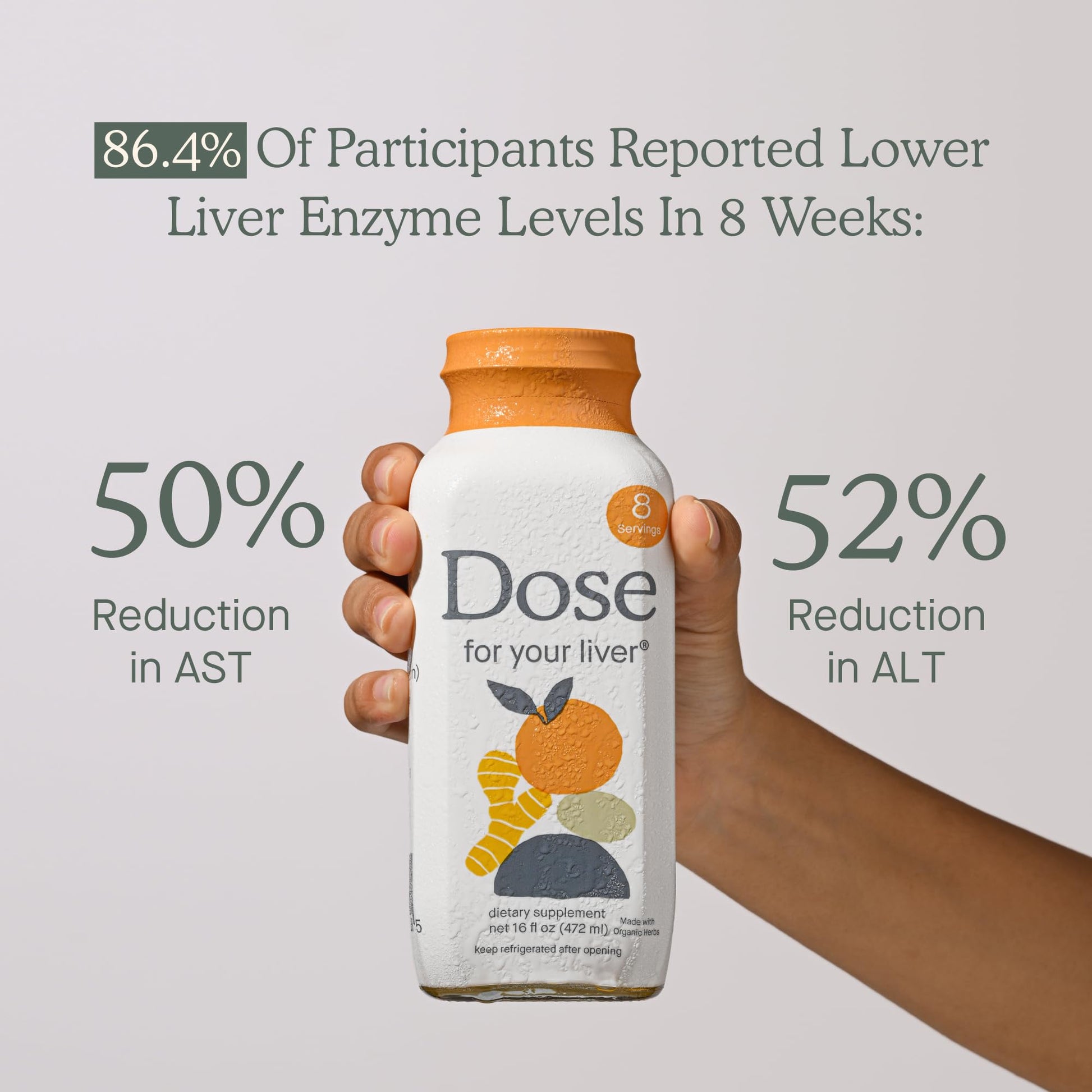 DOSE for Your Liver Cleanse Detox & Repair, Organic Milk Thistle Supplement with Turmeric, Dandelion, Ginger, and Orange, Promotes Optimal Liver Function,16oz Bottle, 3 Pack (3 Weeks Supply) - Medaid International