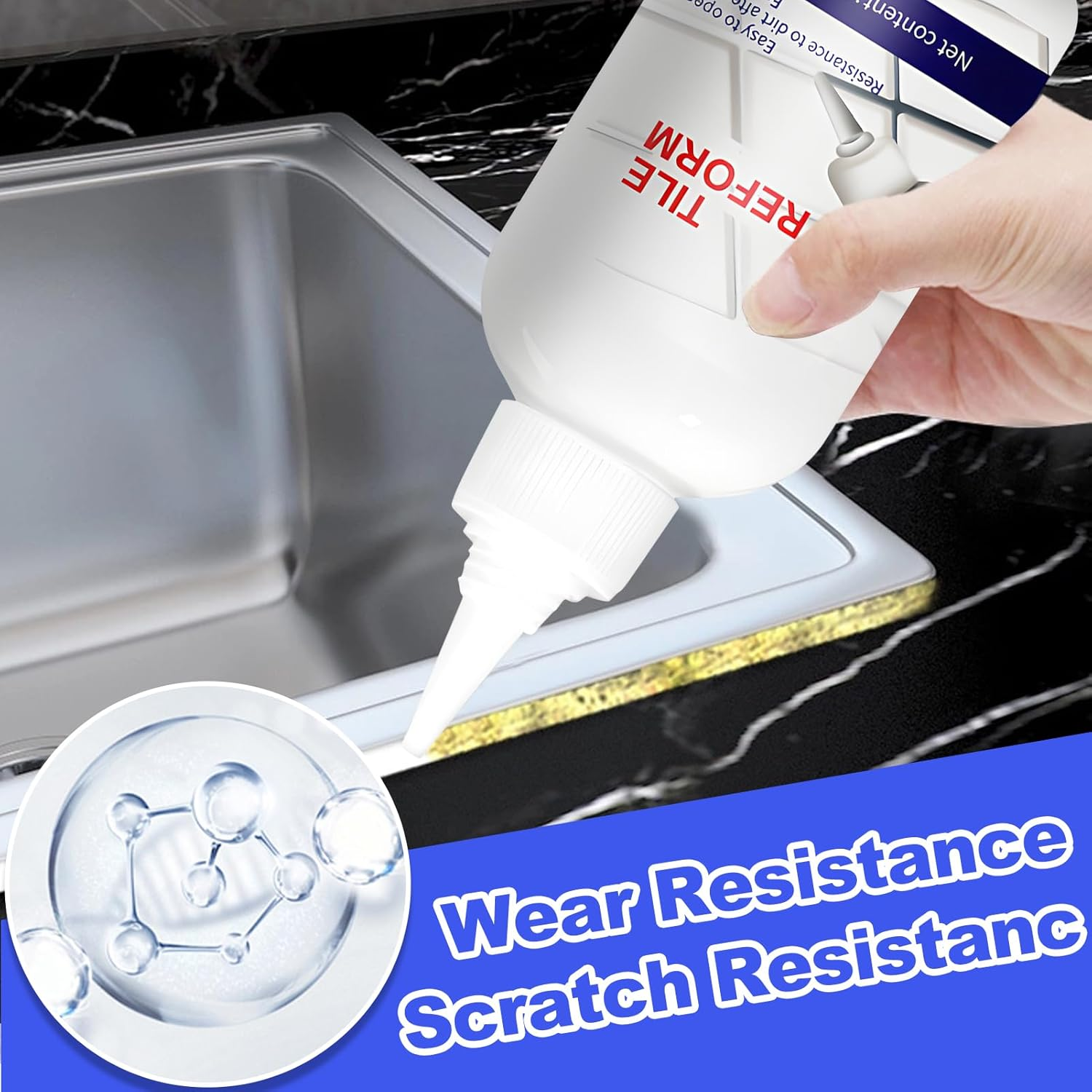 White Tile & Enamel Repair Kit ‚Äì Waterproof, Quick-Dry with Spatula for Cracks & Scratches - Medaid International