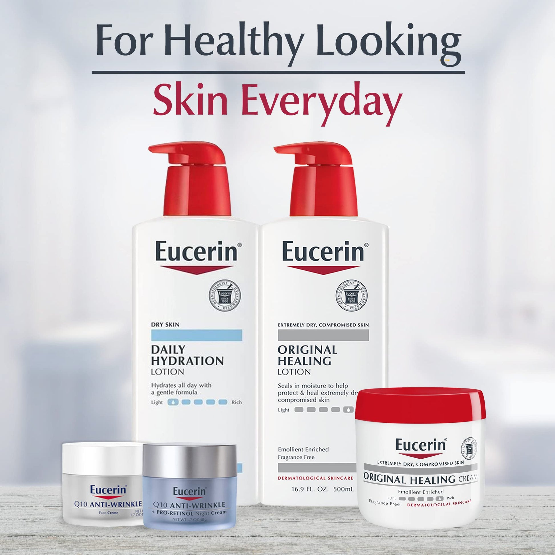 Eucerin Original Healing Lotion - Fragrance Free, Rich Lotion for Extremely Dry Skin - 8.4 fl. oz. Bottle (Pack of 3) - Medaid International