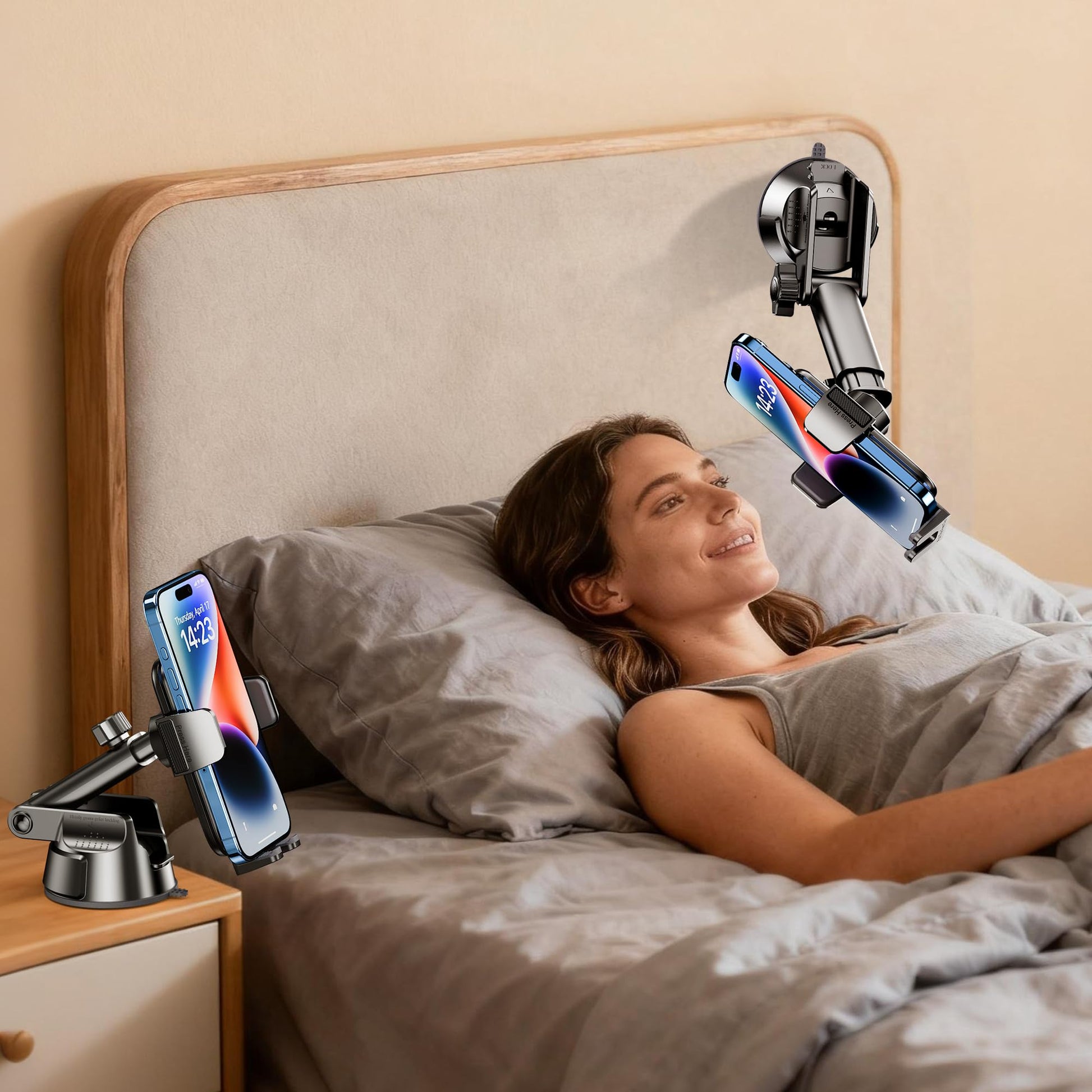 Qifutan Dash Mounted Holders Phone Holders for Your Car Phone Mount for Car Windshield Dashboard Air Vent Universal Desk Mounts Hands Free Automobile Cell Phone Holder Fit for iPhone Smartphone - Medaid International