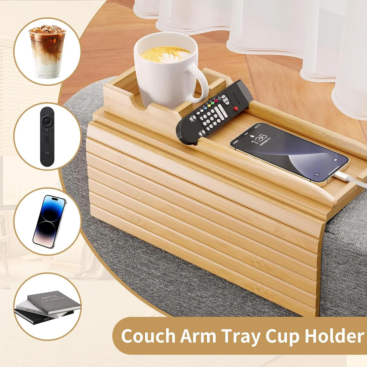 Bamboo Couch Arm Tray - Medaid International