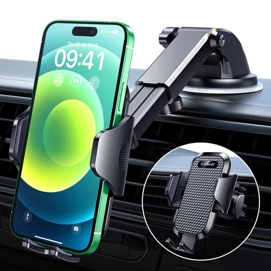 VANMASS Car Phone Holder 2025 Military-Grade Phone Holder for Your Car Windshield Dashboard【 65 Lbs Strongest Suction】【Patent & Safety Certs】 Universal Cell Phone Car Mount for iPhone Samsung Android - Medaid International