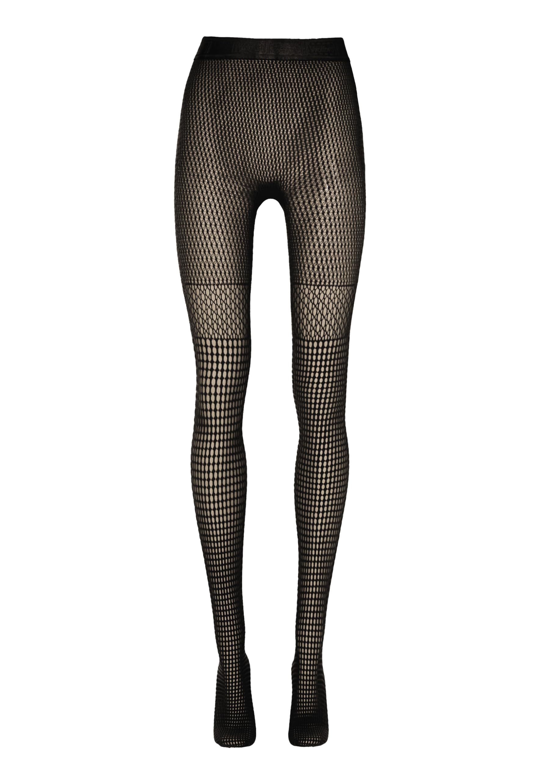 Wolford Mosaic Net Warp-Knit Tights for Women Seamless Geometric Pattern Hosiery with Stay-Up Effect Black Large - Medaid International