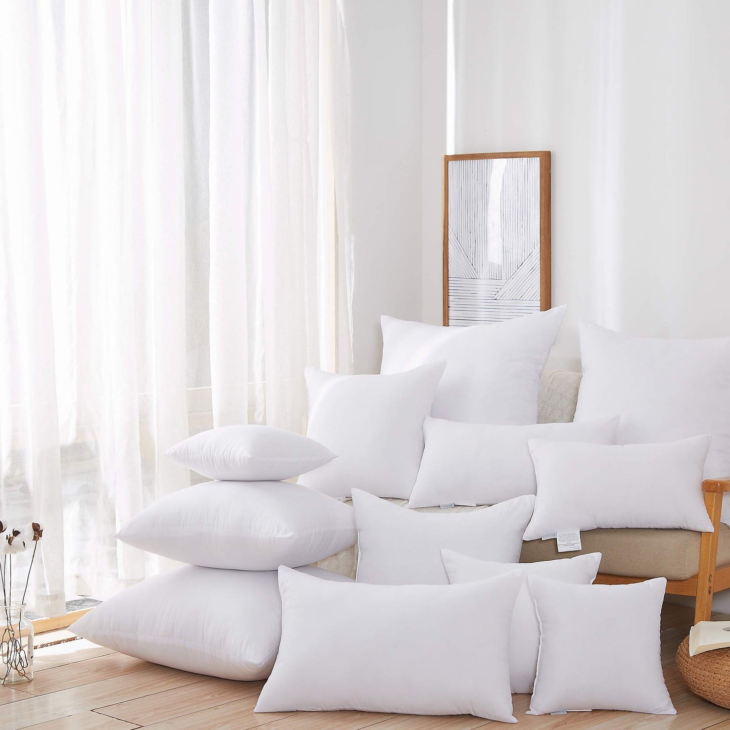 Acanva Polyester Decorative Rectangle Throw Pillow Inserts, Hypoallergenic Form Stuffer Cushion Sham Filler, 16x26, White, 1 Count (Pack of 1) - Medaid International