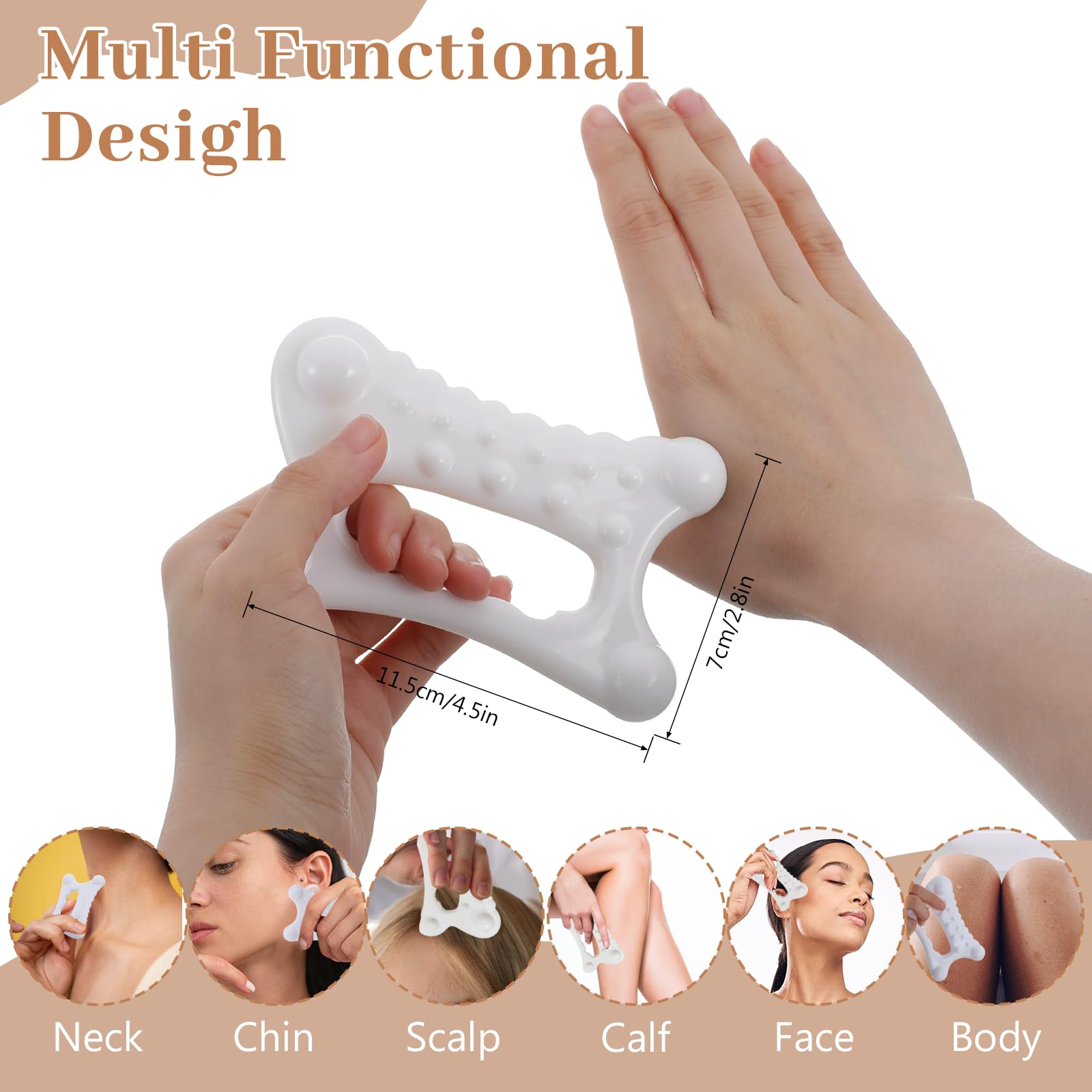 CIATBYYJ Gua Sha Massage Tool for Face & Body, Guasha Tool for Relaxation, Guas Sha Facial Trigger Point Massager, Gua Shas Body Tools for Mother, Women, Men (Wave Edge & Smooth Edge) - Medaid International