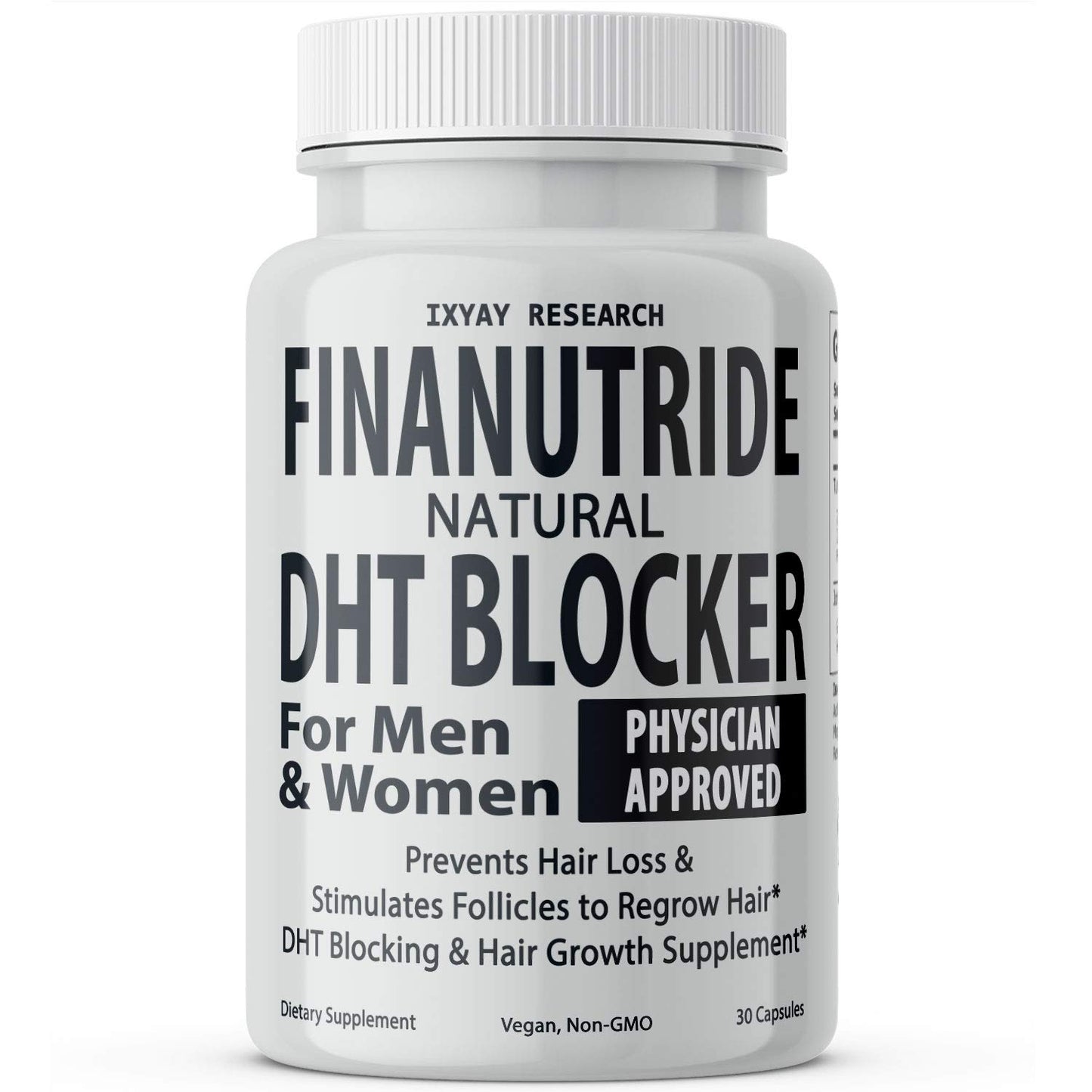 Finanutride Natural DHT Blocker & Hair Growth Capsules - Prevent Hair Loss, Stimulate Follicles, Proprietary Regrowth Treatment - Medaid International