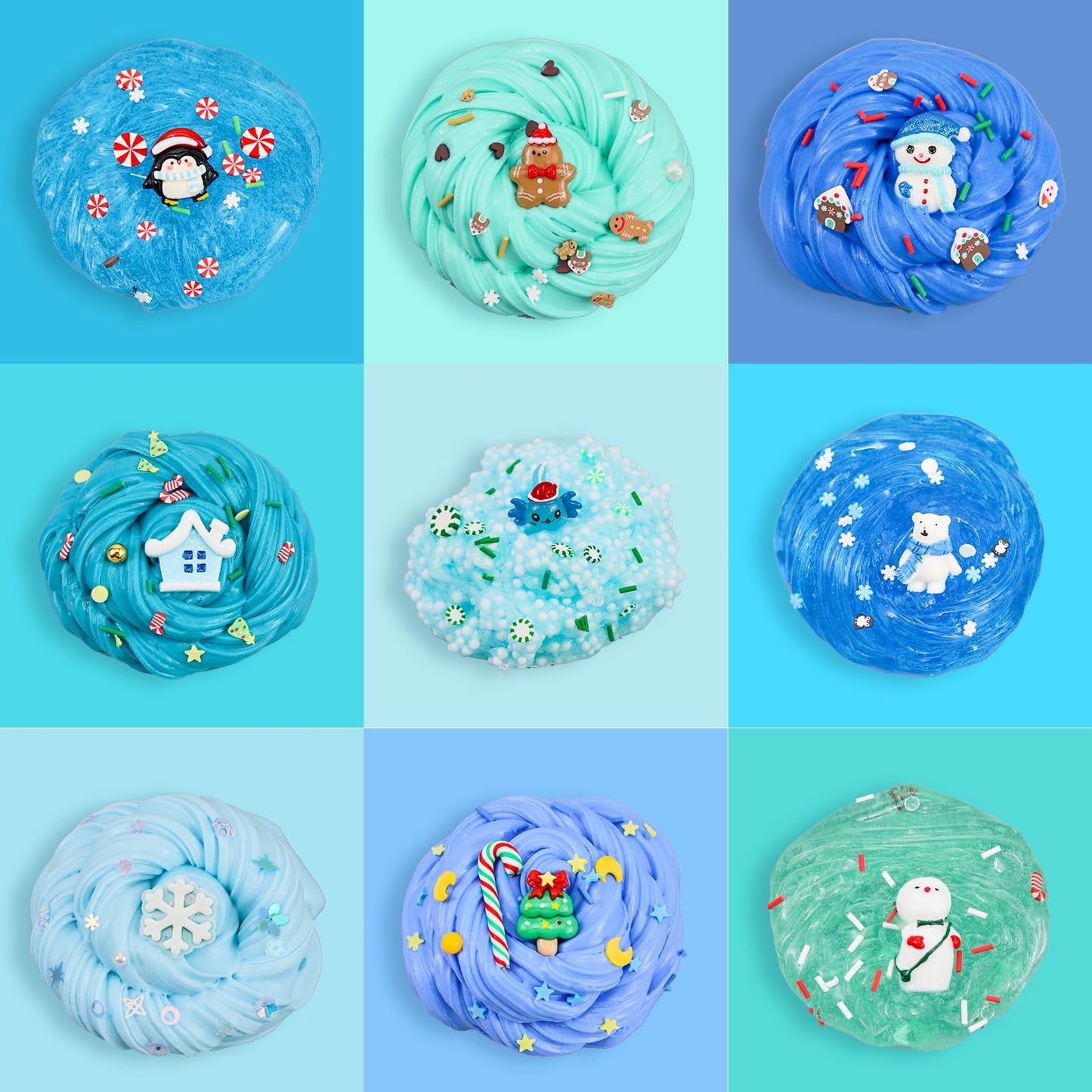 Advent Calendar 2025 Blue Fluffy Butter Slime Kit Countdown to Christmas DIY Cloud Crystal Slime Kit 24 Days of Surprises Fun for Boys and Girls Teen Ages 6 and Up - Medaid International