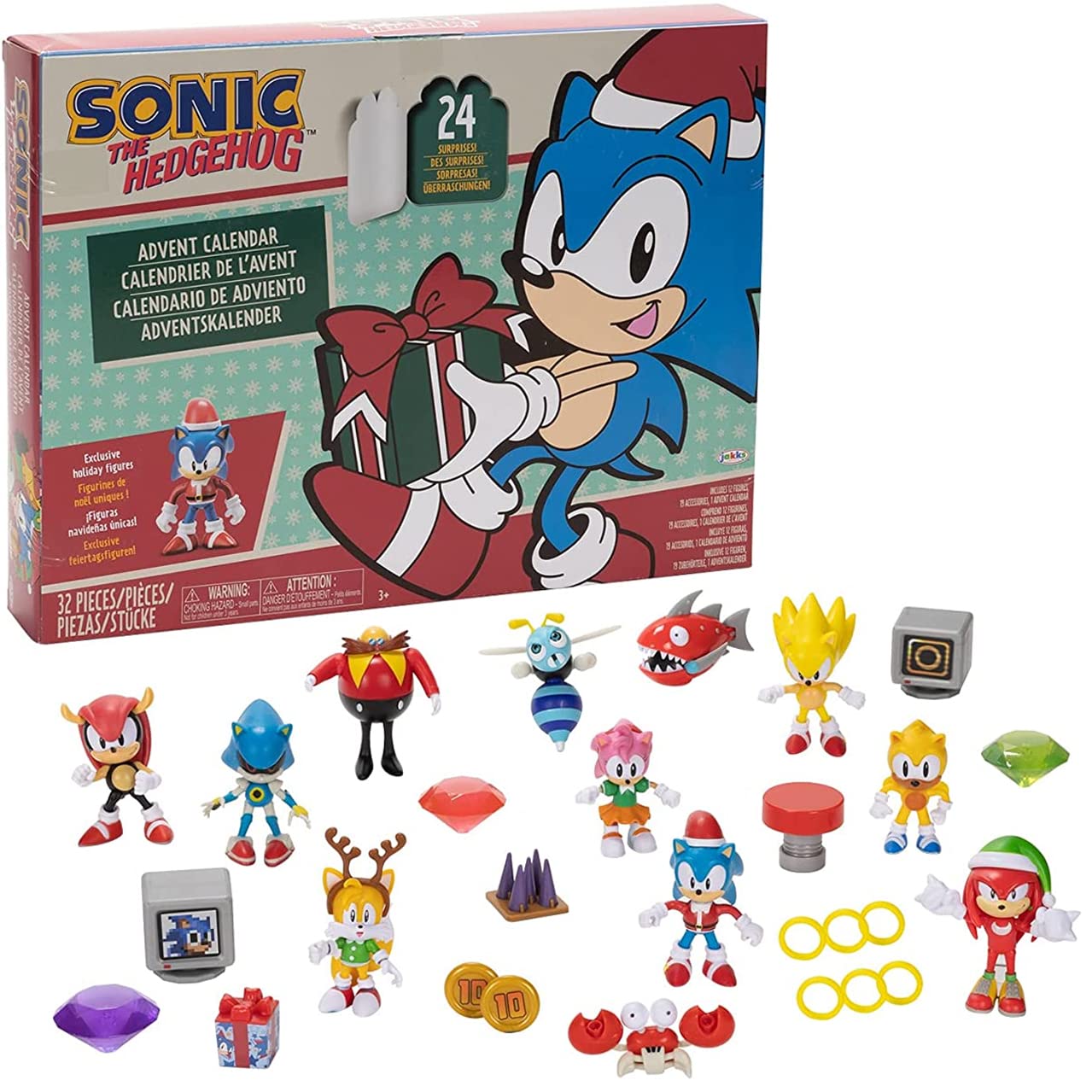 Sonic The Hedgehog Advent Calendar 2025 - 24 Surprises with Exclusive Collectible 2.5 Inch Holiday Action Figures! - Medaid International