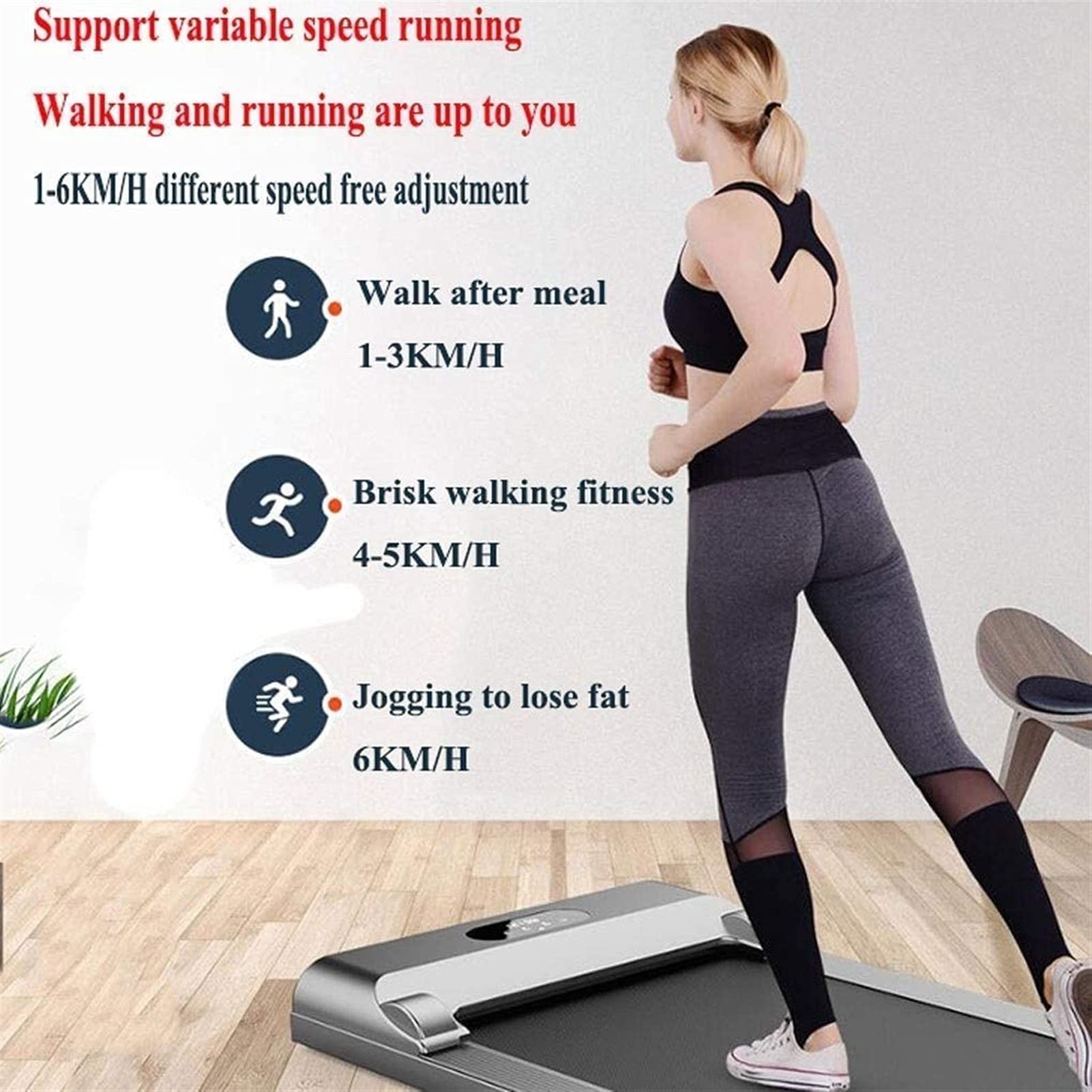 QIVGXBO Treadmills for Home, Under Desk Treadmill Walking Pad Treadmill with Audio Speakers, Slim & Portable Treadmill with Remote & Dual LED Display, Office & Home Treadmills Leunlee - Medaid International