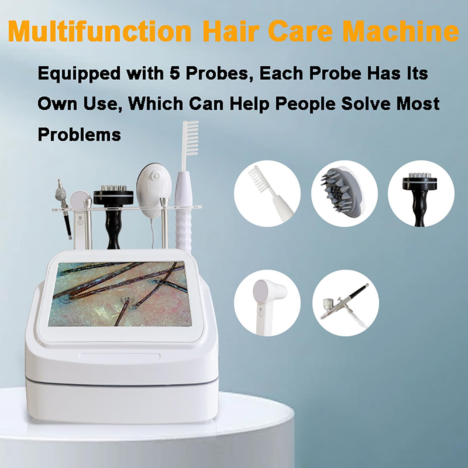 WGFXYBFY 5 in 1 Scalp Skin Hair Follicle Scalp Detector, Multifunction Hair Care Machine Hair Analyzer, 70X 200X Lens Scalp Health Detection for Home Salon Beauty Salon - Medaid International