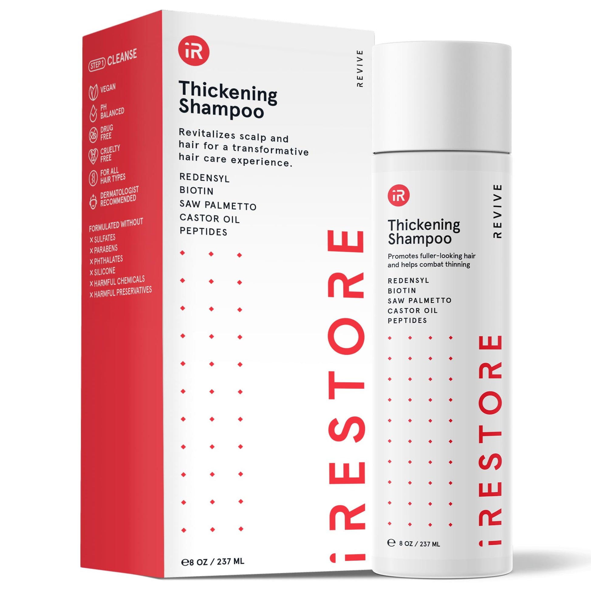 iRestore Anti Hair Loss and Thinning Shampoo - Biotin Formula for Hair Growth, Thickening and Volumizing for Men & Women - Medaid International