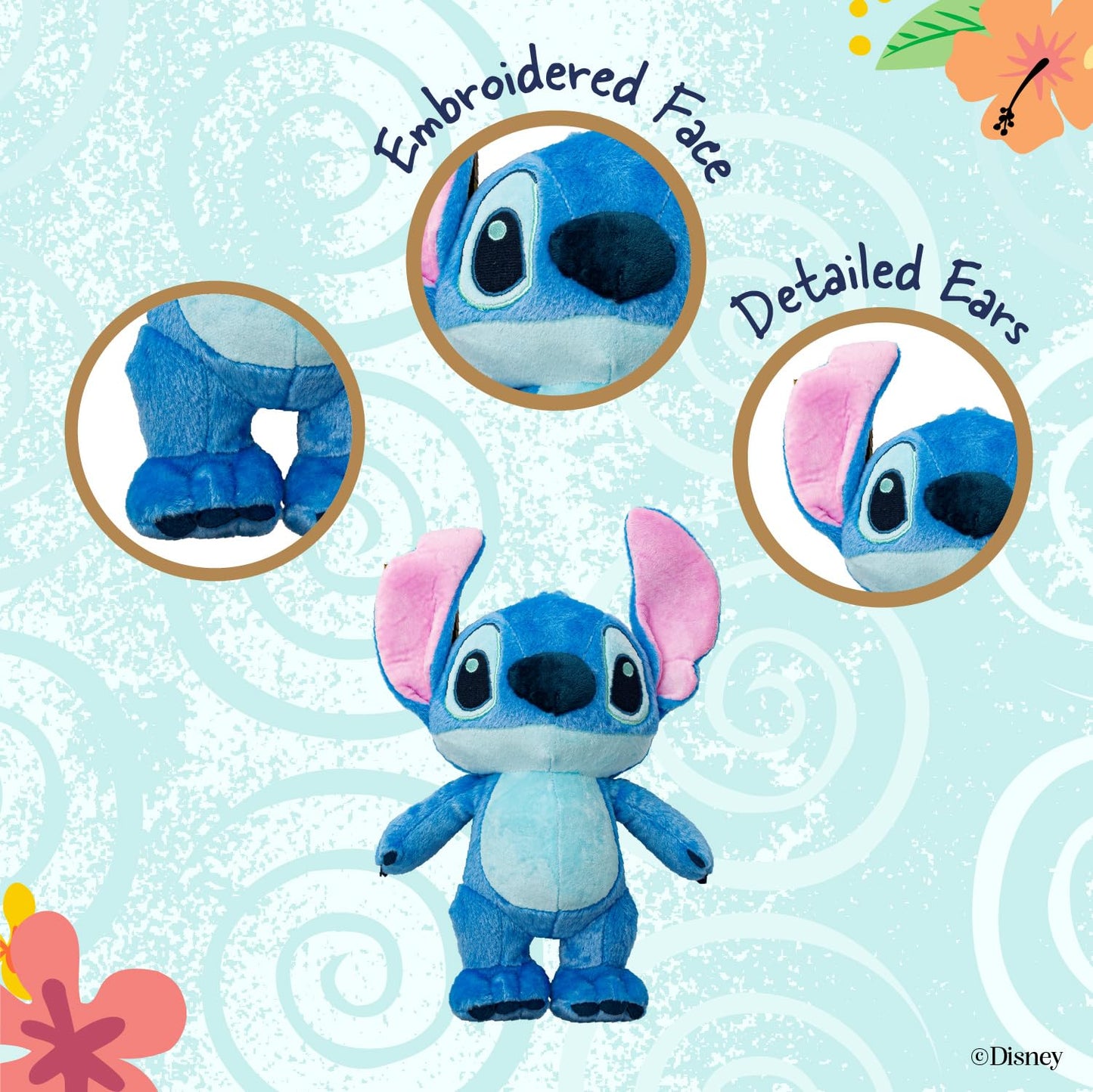 Disney Baby Lilo & Stitch Soft Huggable Stuffed Animal Cute Plush Toy for Toddler Boys and Girls, Gift for Kids, Blue Stitch 15 Inches - Medaid International