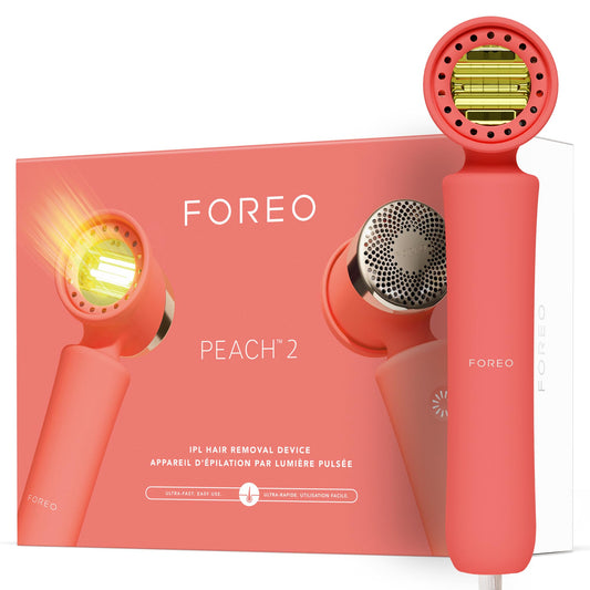FOREO PEACH 2 IPL Hair Removal Device – Quick & Gentle Hair Reduction – For Full Body & Face – Skin Cooling System – Silicone Shield - Coral - Medaid International