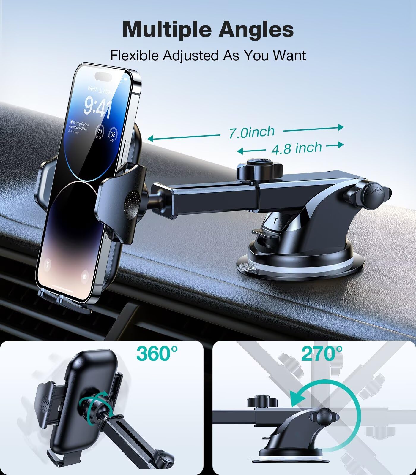 VICSEED [No.1 Powerful Suction] [Rally Racing-Grade Stability] Phone Holders for Your Car 2025 Upgraded Car Phone Holder Mount Truck Stand for Dashboard Windshield Vent for iPhone Samsung All Phones - Medaid International