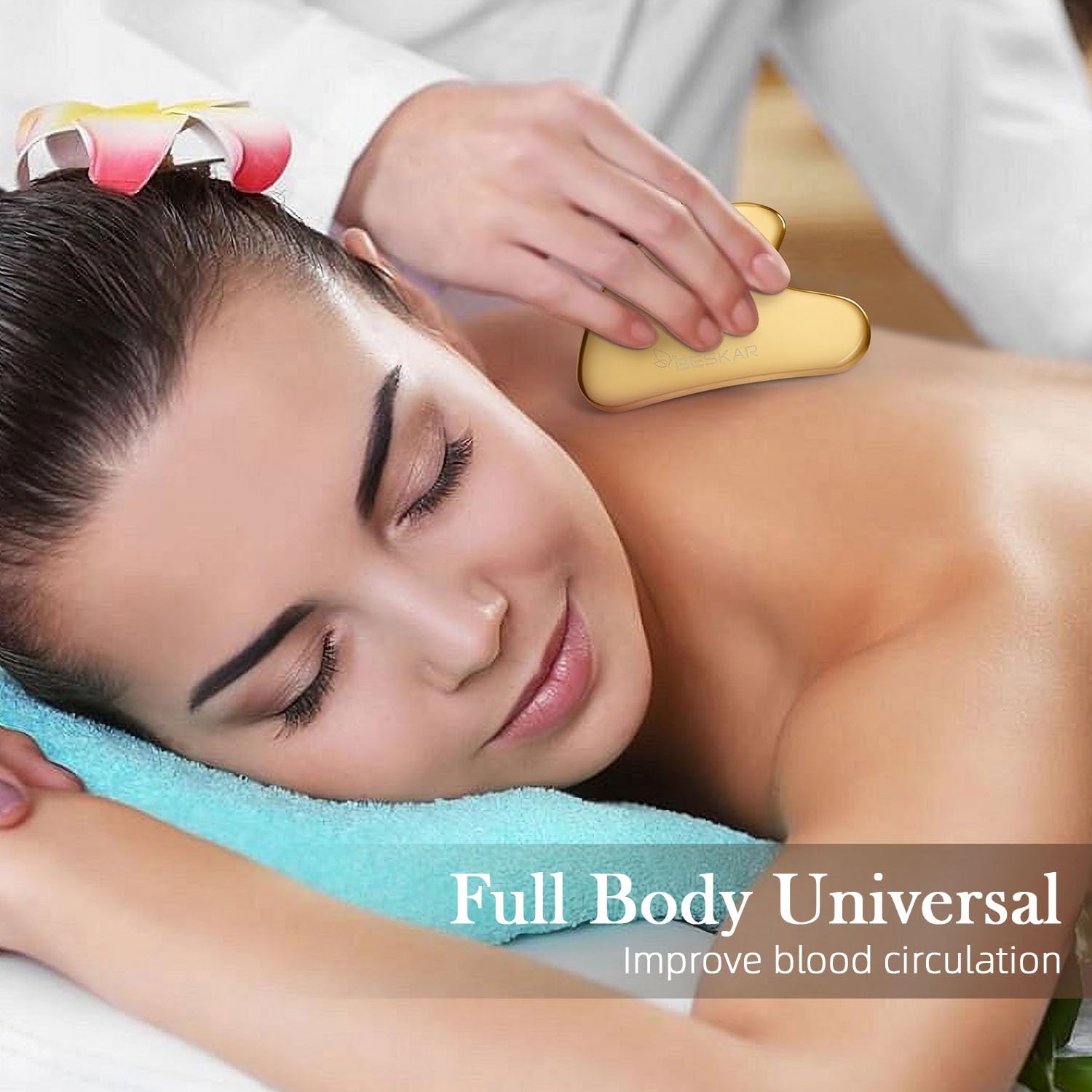 BESKAR Gua Sha Facial Tools, Stainless Steel Guasha Massage Sticks for Jawline Sculpting, Tighten Face Skin and Reduce Wrinkles, Face Eyes Body Neck Massage Tool, Skin Care Gift - Medaid International