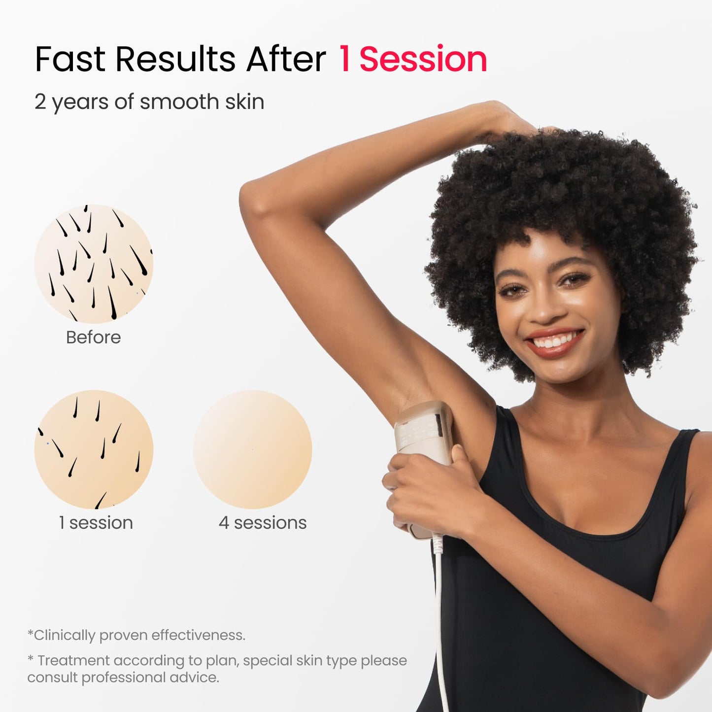 (2025 New) IPL Laser Hair Removal for Women and Men, 2 Lights & 4-Pulse Modes, 2℃ Sapphire Ice Cooling for Sensitive Skin, Targets Ingrown Hair, Permanent Hair Reduction for Bikini, Face & Body - Medaid International