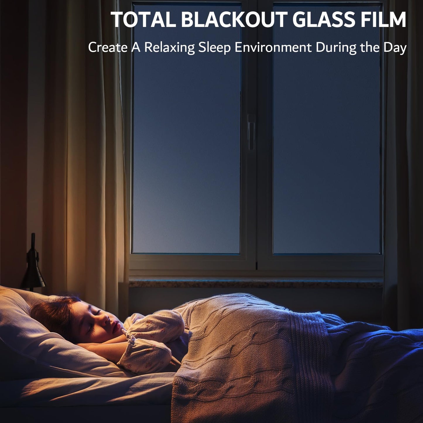 FEOMOS White Total Blackout Window Film, Static Cling Blackout Window Clings, 100% Light Blocking Film, Room Darkening Window Cover for Privacy Day Sleep Sun Blocking 35.4x78.7 inches - Medaid International