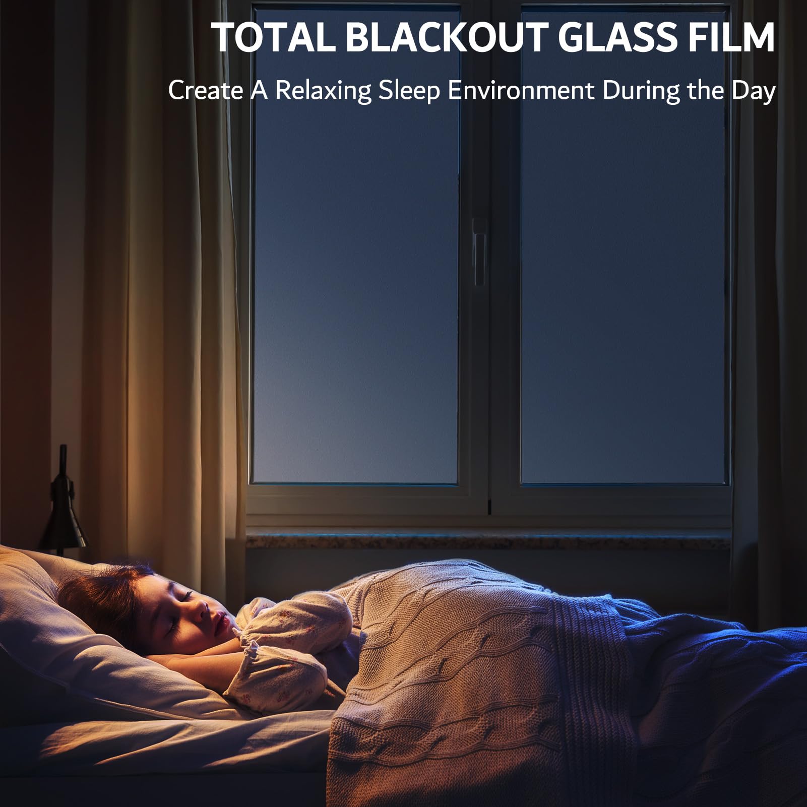 FEOMOS White Total Blackout Window Film, Static Cling Blackout Window Clings, 100% Light Blocking Film, Room Darkening Window Cover for Privacy Day Sleep Sun Blocking 35.4x78.7 inches - Medaid International