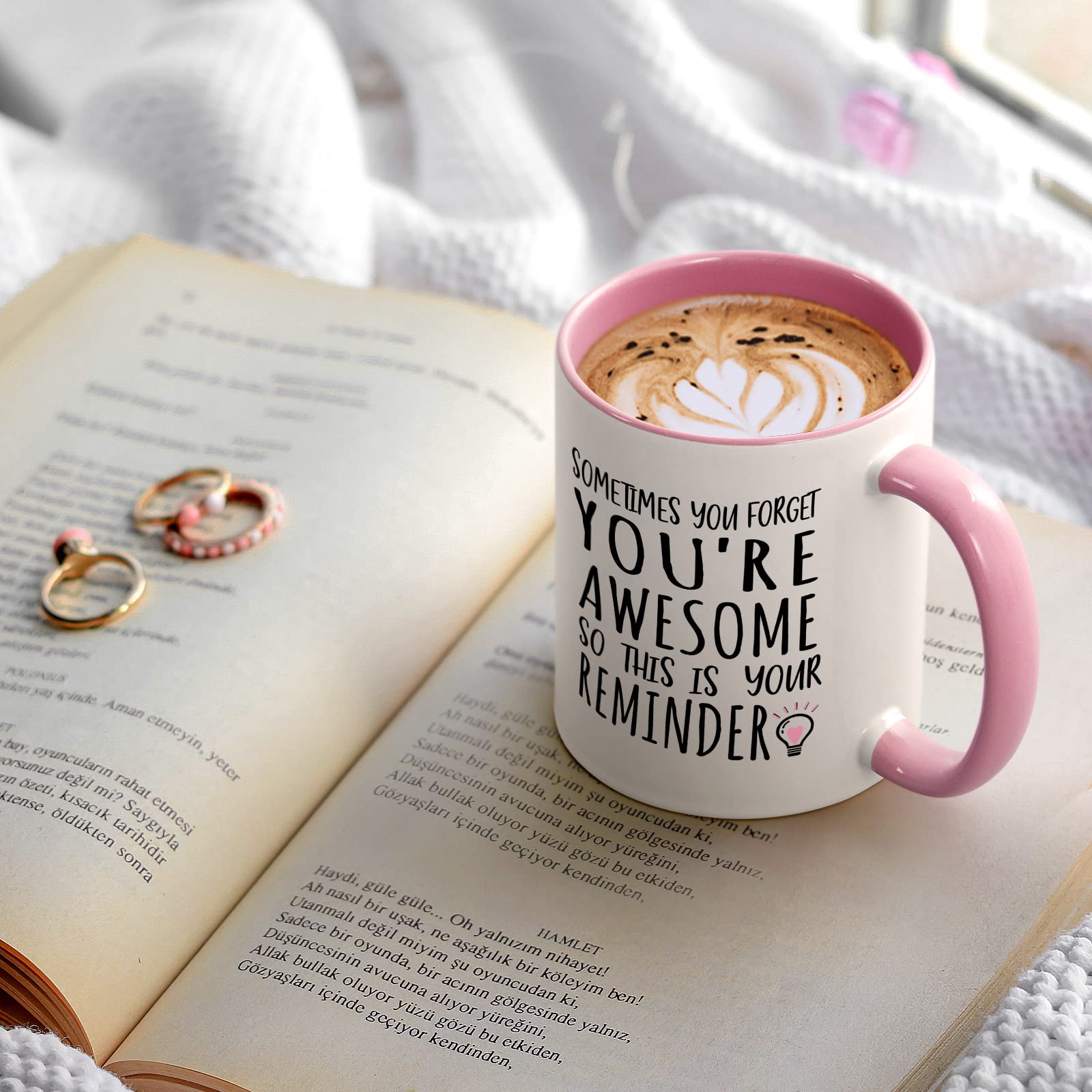 YHRJWN - Sometimes You Forget You're Awesome Coffee Mug, Inspirational Birthday Friendship Gifts for Women Coworker Administrative Mom, Employee Appreciation Christmas Gifts 11Oz - Medaid International