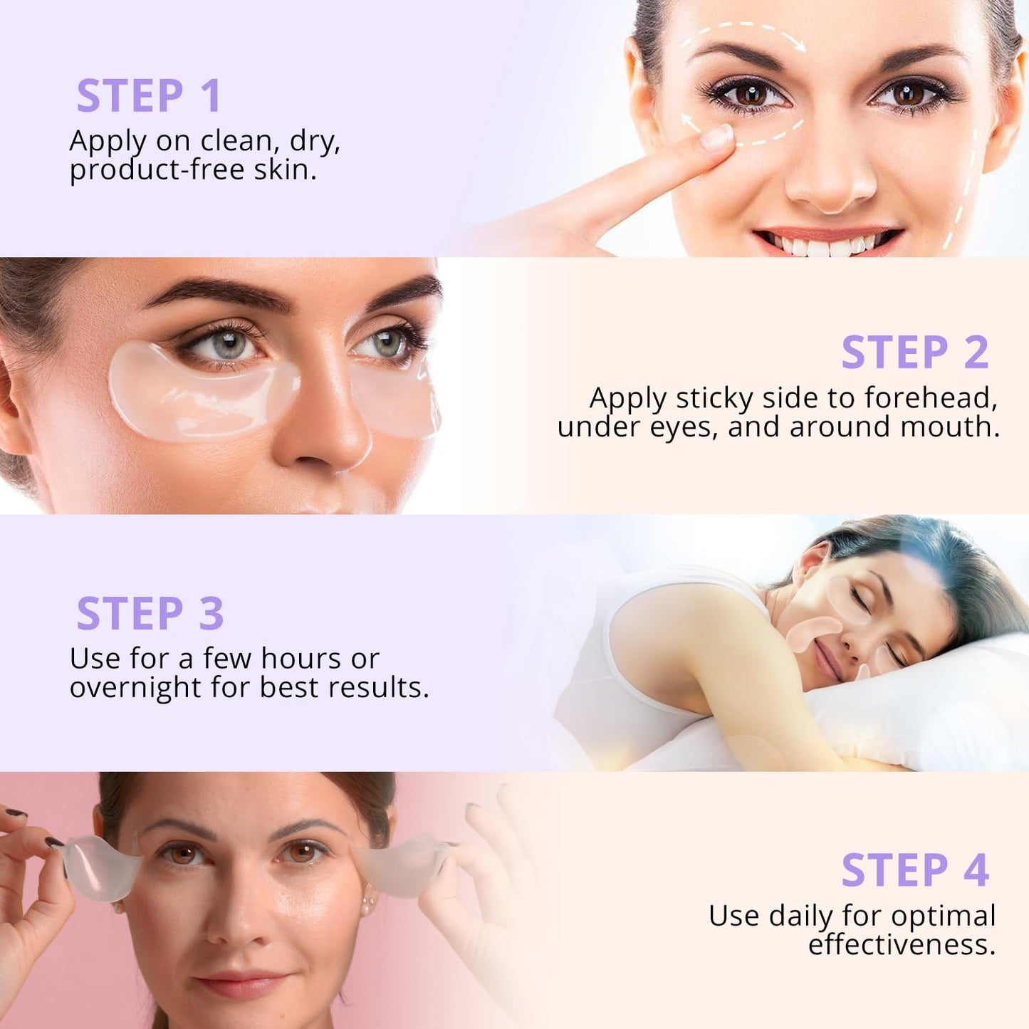 AngelicMisto Reusable Silicone Patches for Under Eye, Face and Forehead Wrinkles - Medaid International