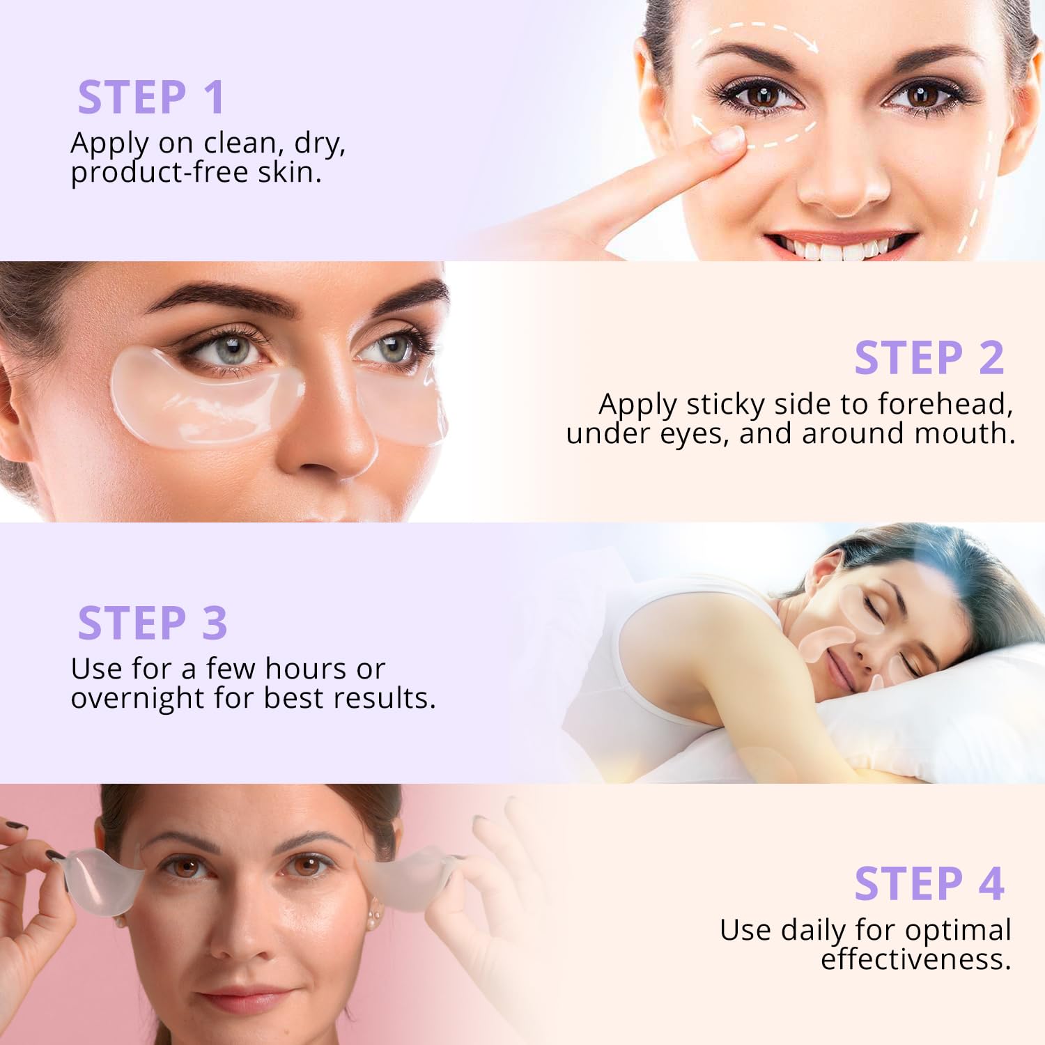 AngelicMisto Reusable Silicone Patches for Under Eye, Face and Forehead Wrinkles - Medaid International