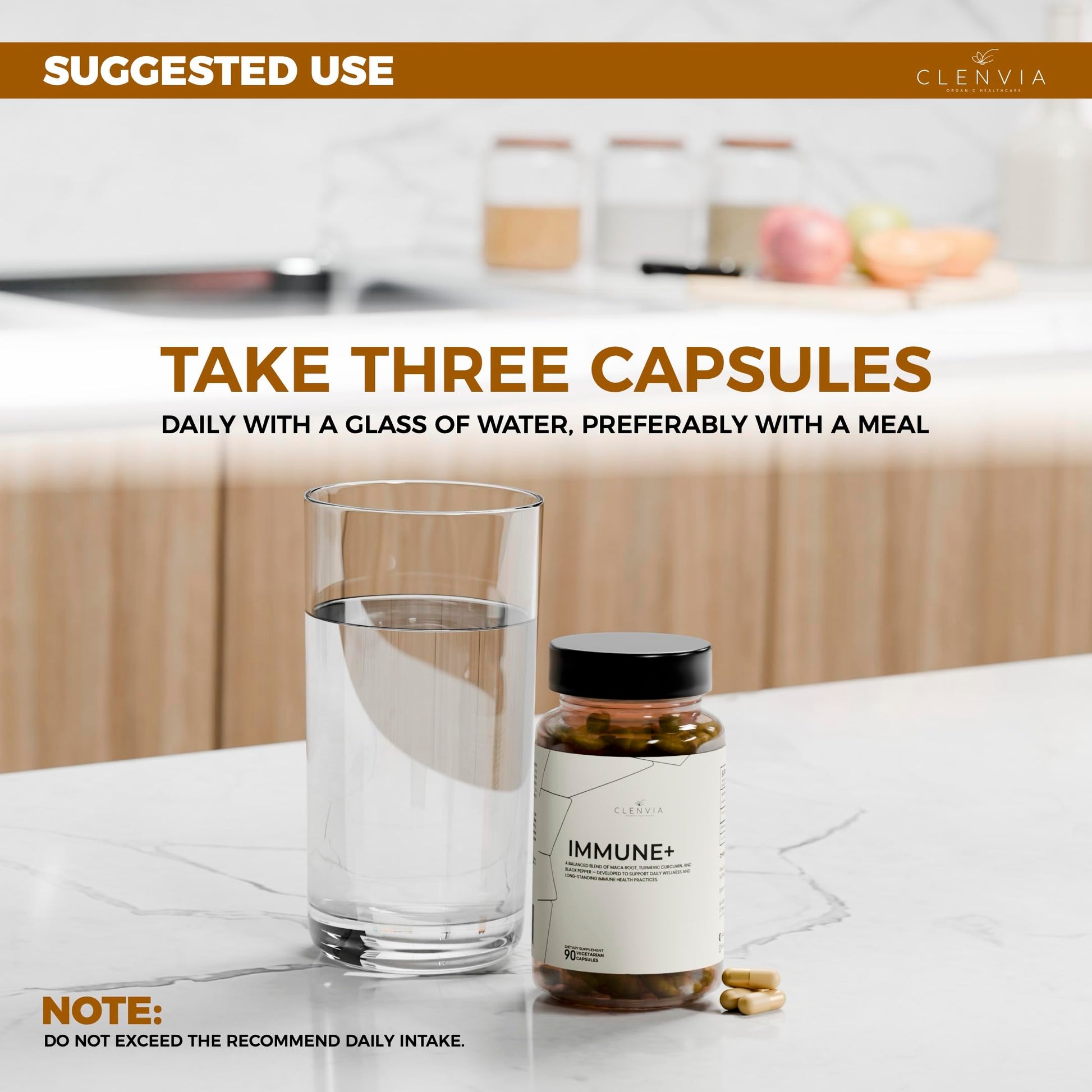 Immune Support Supplement – Advanced Herbal Blend with Turmeric, Maca Root & Black Pepper – Daily Wellness Formula – 90 Vegan Capsules – Made in USA - Medaid International