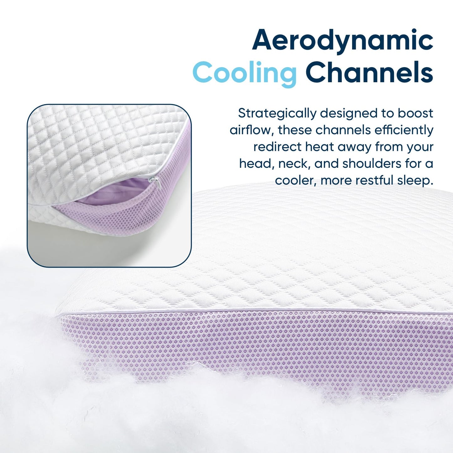 Vesta PurpleZen Eco-Luxe Down Pillow, Supportive, Adaptable, and Plush Pillow for Back, Stomach, or Side Sleepers, Washable Cooling Cover, Medium Profile (4.5" Height) & Soft (Pack of 1) - Medaid International