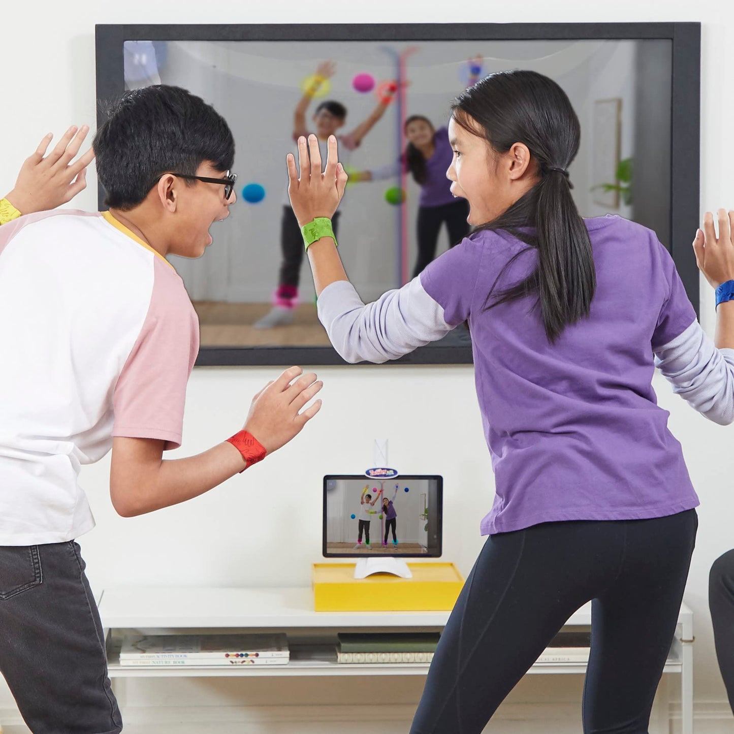 Hasbro Gaming Twister Air Game | AR App Play Game with Wrist and Ankle Bands | Links to Smart Devices | Active Party Games for Kids and Adults | Ages 8+ | for 1+ Players - Medaid International