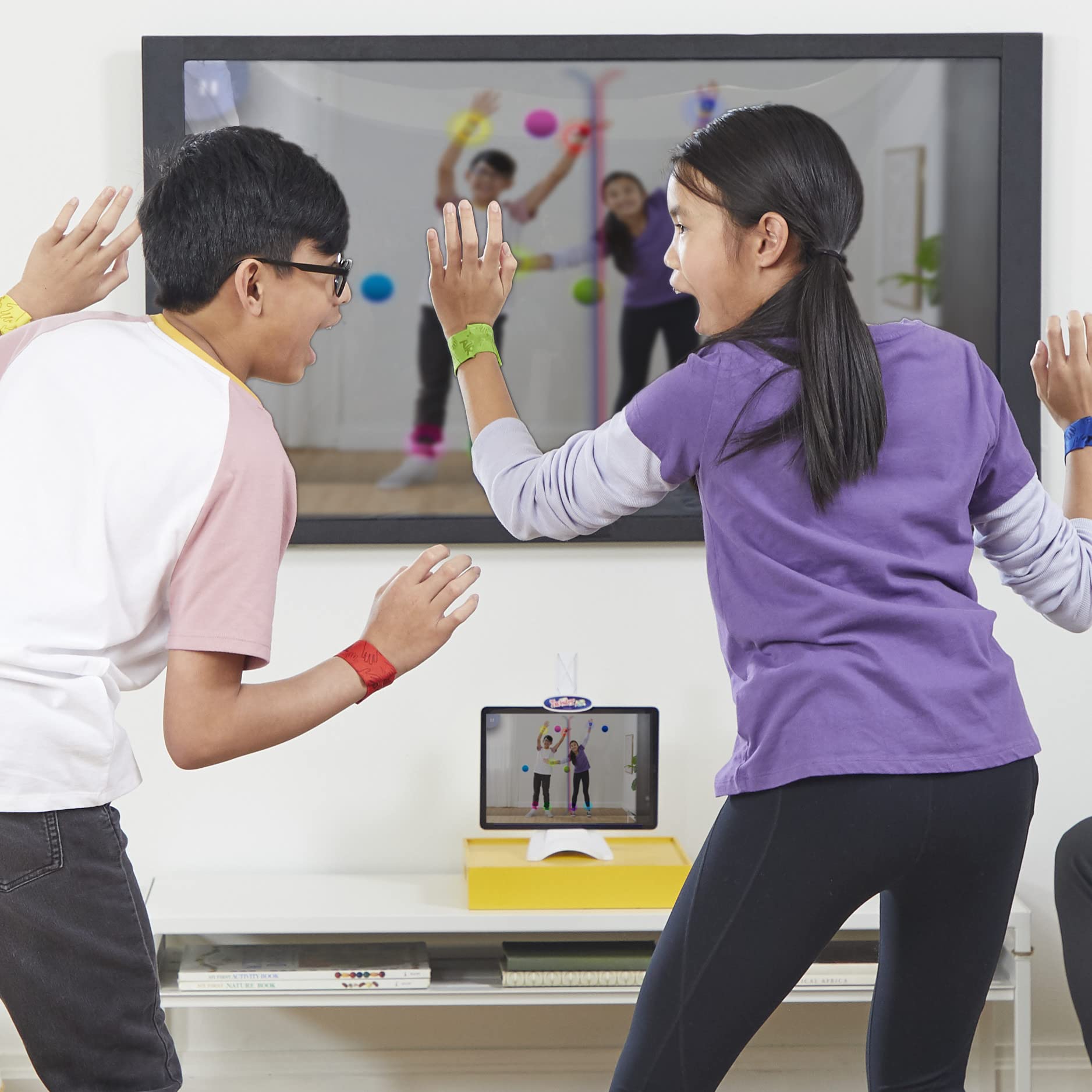 Hasbro Gaming Twister Air Game | AR App Play Game with Wrist and Ankle Bands | Links to Smart Devices | Active Party Games for Kids and Adults | Ages 8+ | for 1+ Players - Medaid International