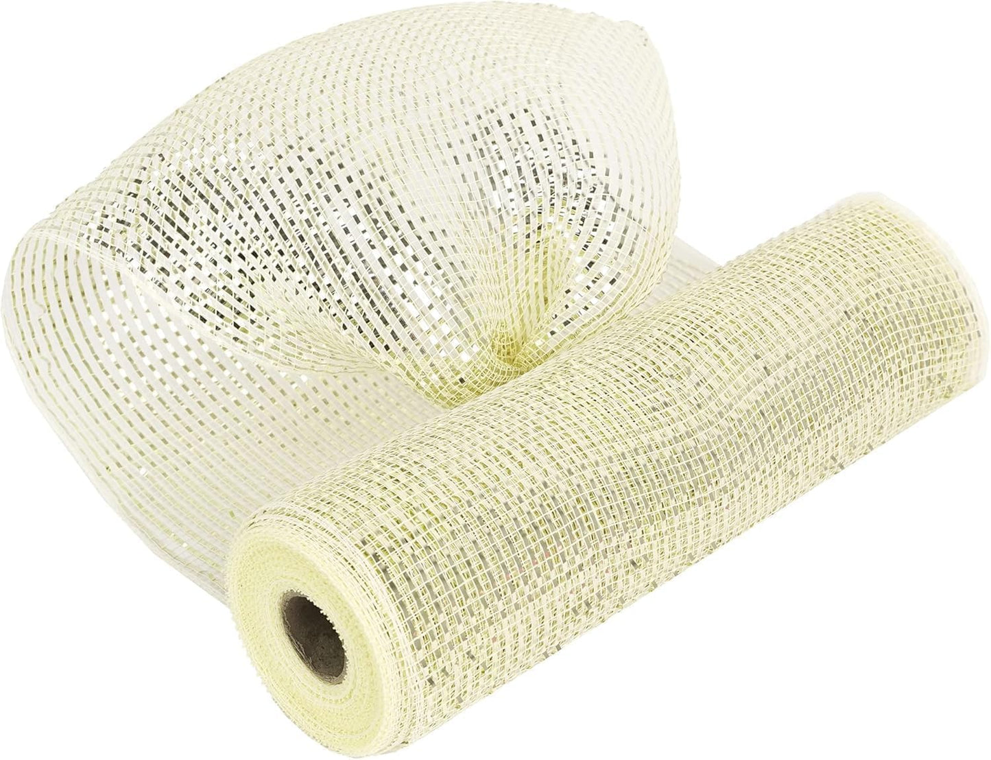 BESTONE Gold Metallic Mesh Ribbon 10 Inch Wide for Christmas Wreath Supplies, Tree Decoration, Garland and Bows - Decorative Deco Mesh with Metallic Foil - Medaid International