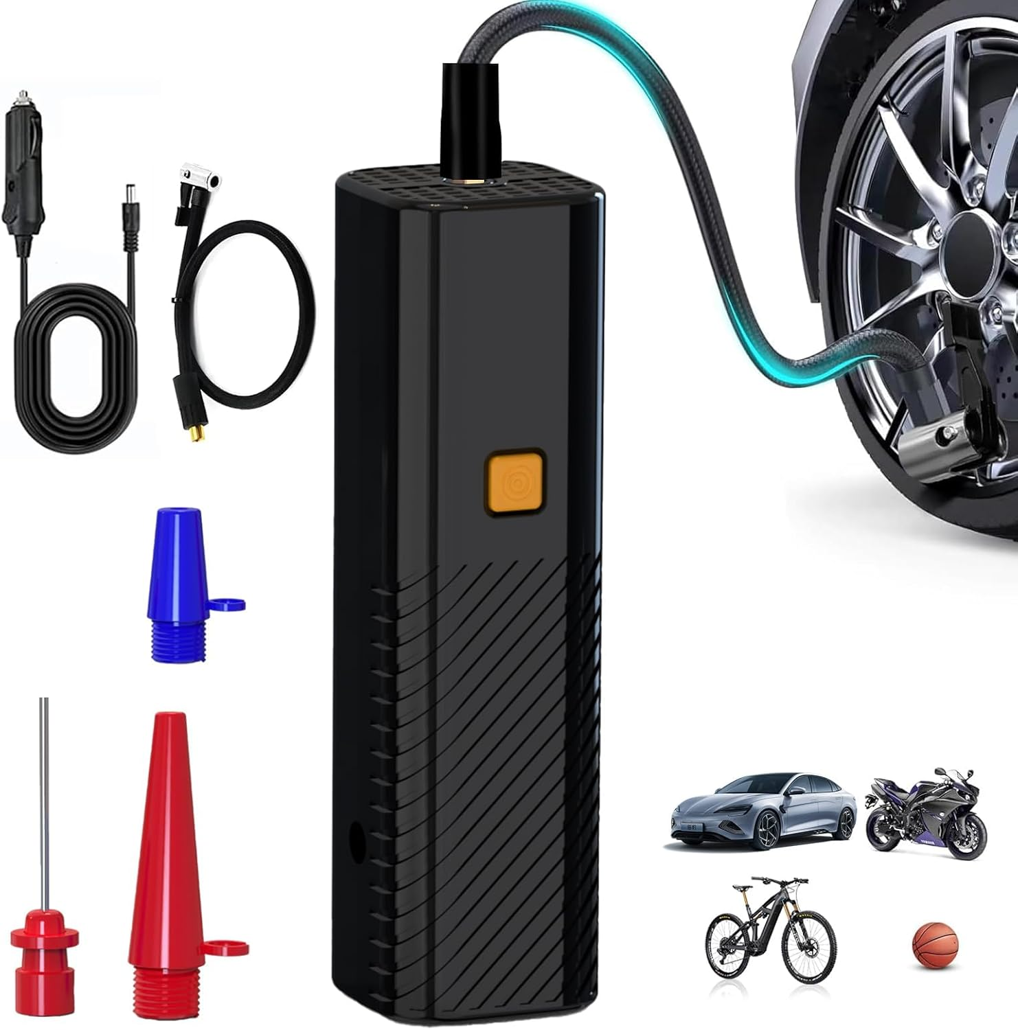 Tire Inflator Portable Air Compressor - Air Pump for Car Tires with Tire Pressure Gauge MK-322 - Medaid International