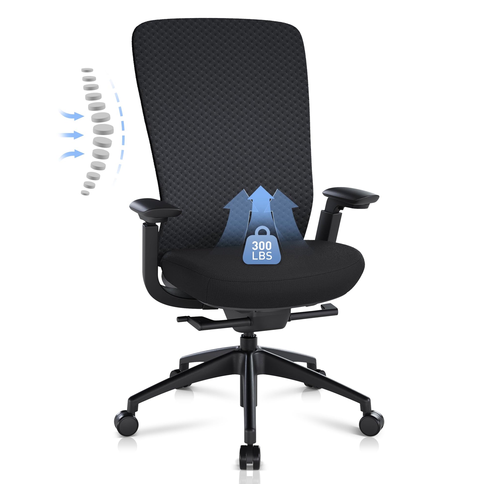 COLAMY Ergonomic Mesh Office Chair, Computer Executive Desk Chair, Ergonomic Office Chair Lumbar Support with Flexible Backrest, Slide Seat, Blackgrey - Medaid International