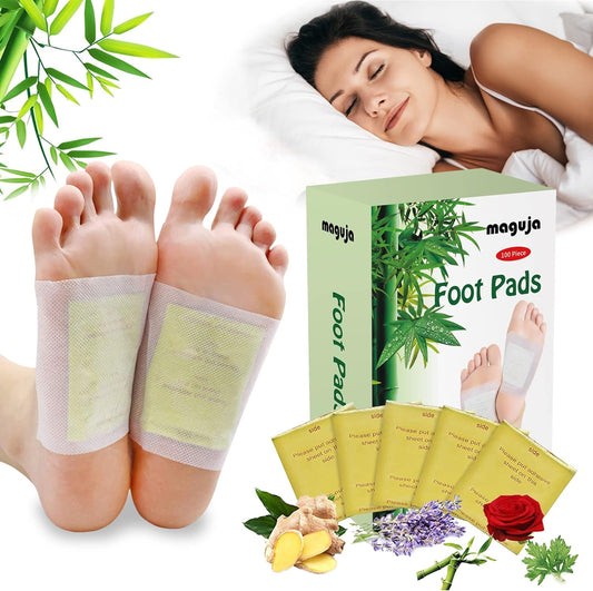 100PCS Natural Ginger Foot Pads Foot and Body Care, Sleep & Feel Better, Organic Ingredients, Unisex, Shoe Inserts - Medaid