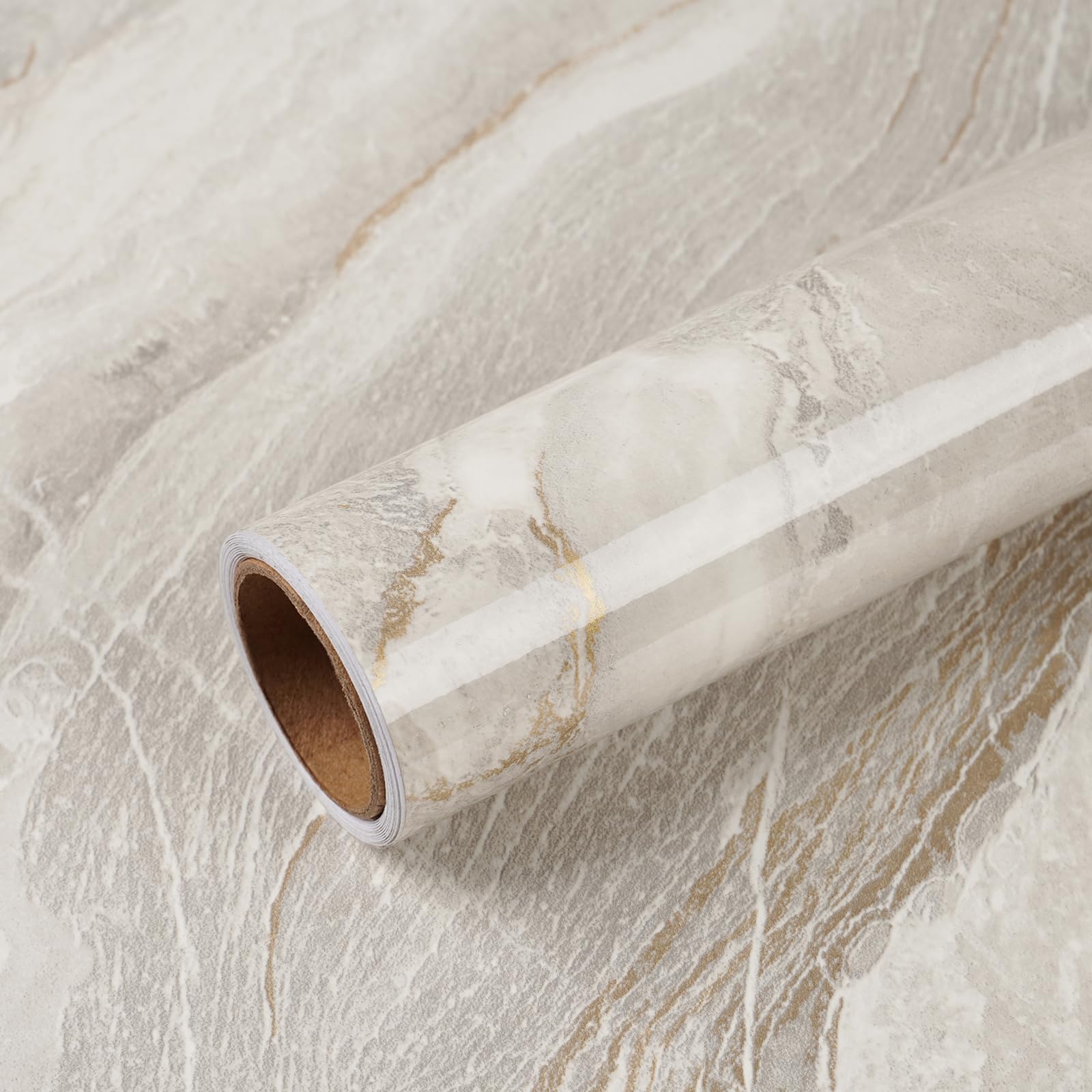 VEELIKE 15.7''x118'' Beige Gold Liquid Marble Contact Paper for Countertops Peel and Stick Waterproof Granite Countertop Paper Self Adhesive Marble Wallpaper Vinyl Roll for Kitchen Bathroom Table Wall - Medaid International