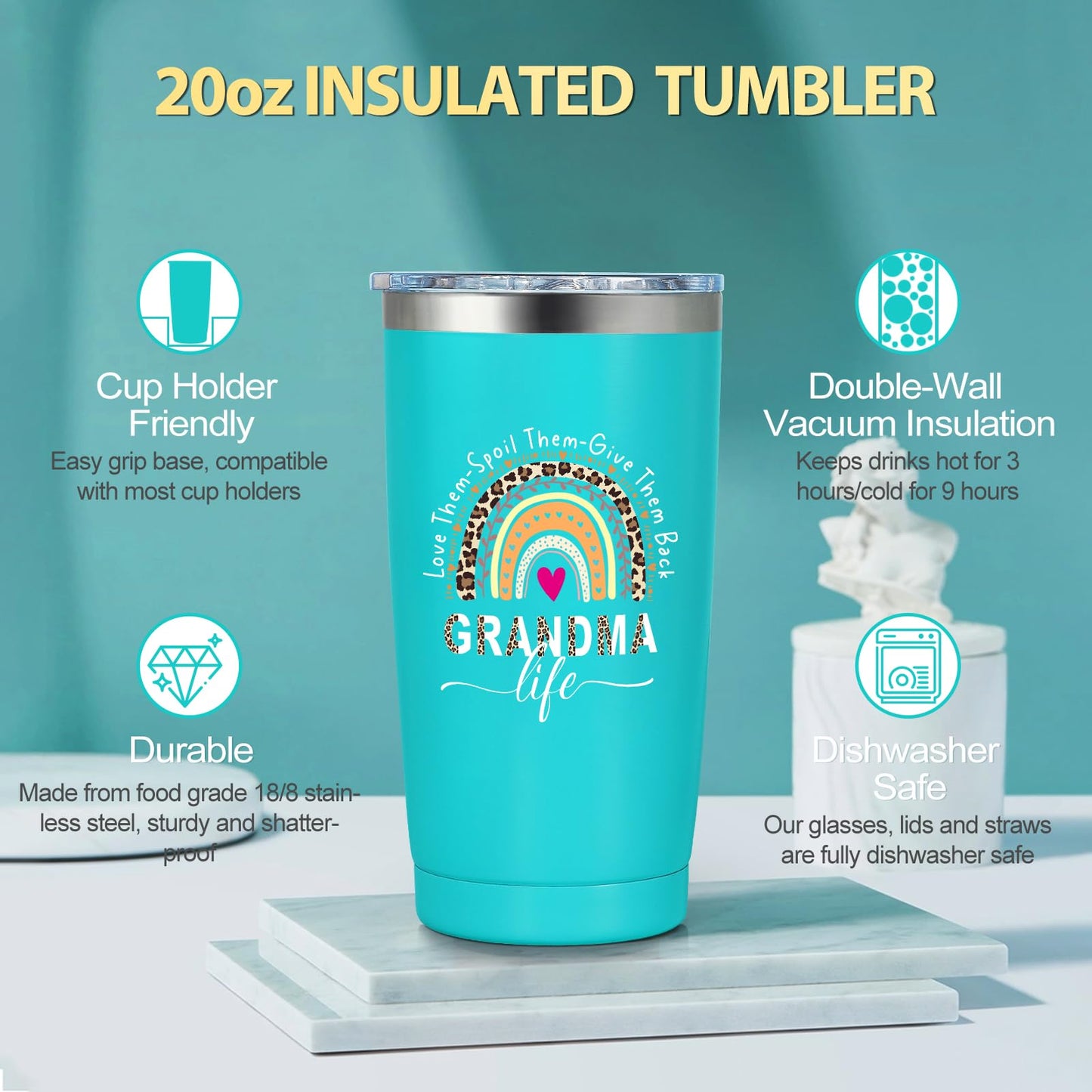 Suhctuptx Grandma Gift Set, Christmas & Birthday Gifts for Grandma, Funny Mother's Day Ideas for Grandparent & Nana Basket with Tote Bag - Medaid International