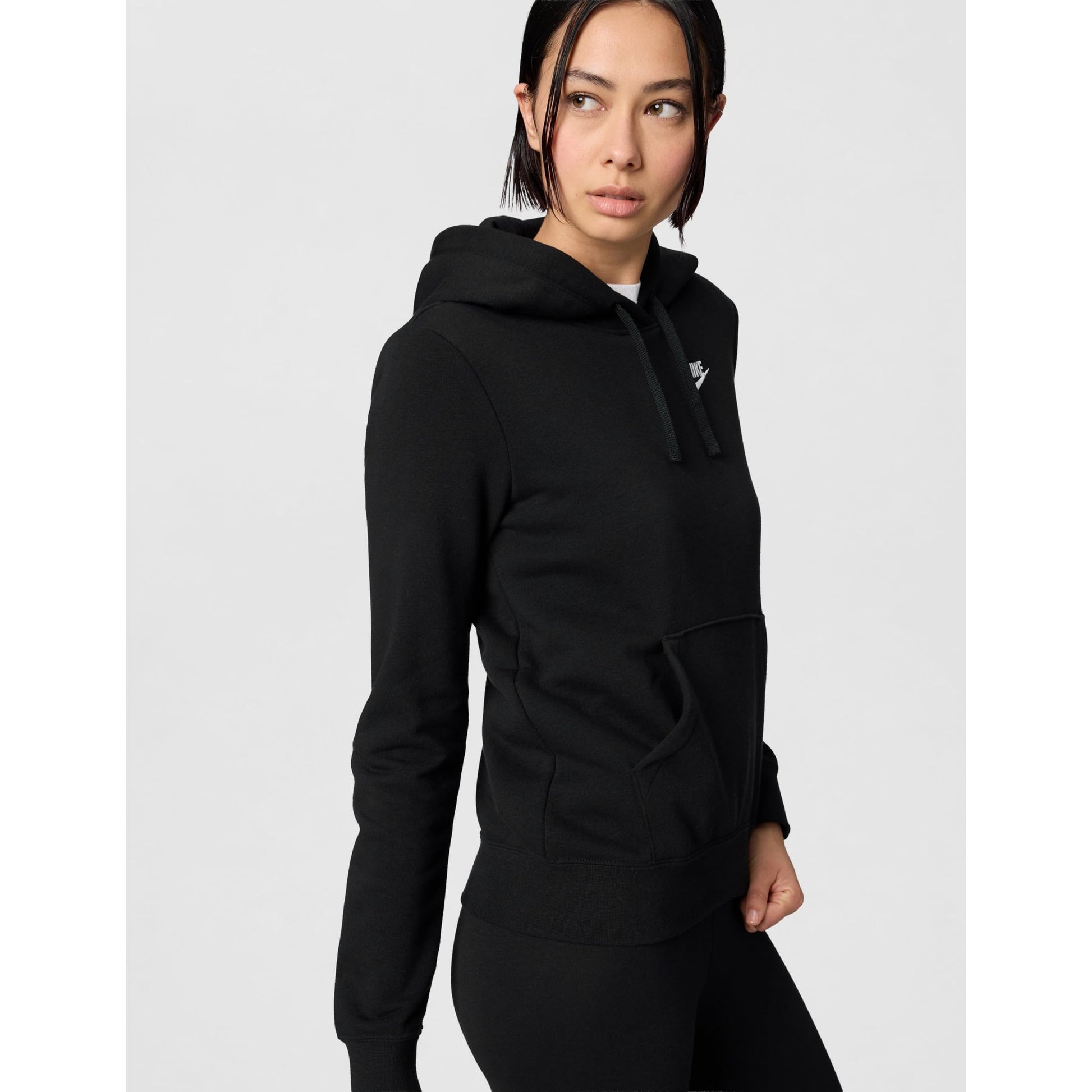 Nike Women's Sportswear Club Fleece Pullover Hoodie, Black/White, Medium - Medaid International