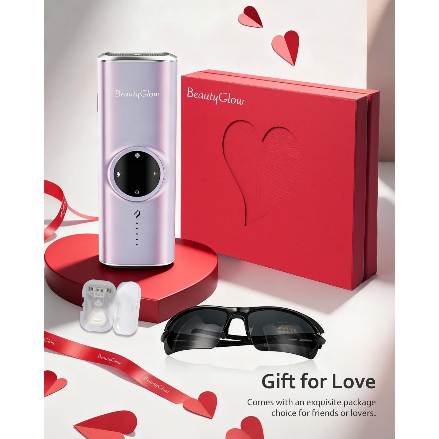 BeautyGlow Laser Hair Removal Device for Women & Men, At Home IPL Hair Remover with Ice Cooling Technology for Face & Body, Painless & Long-Lasting Results - Medaid International